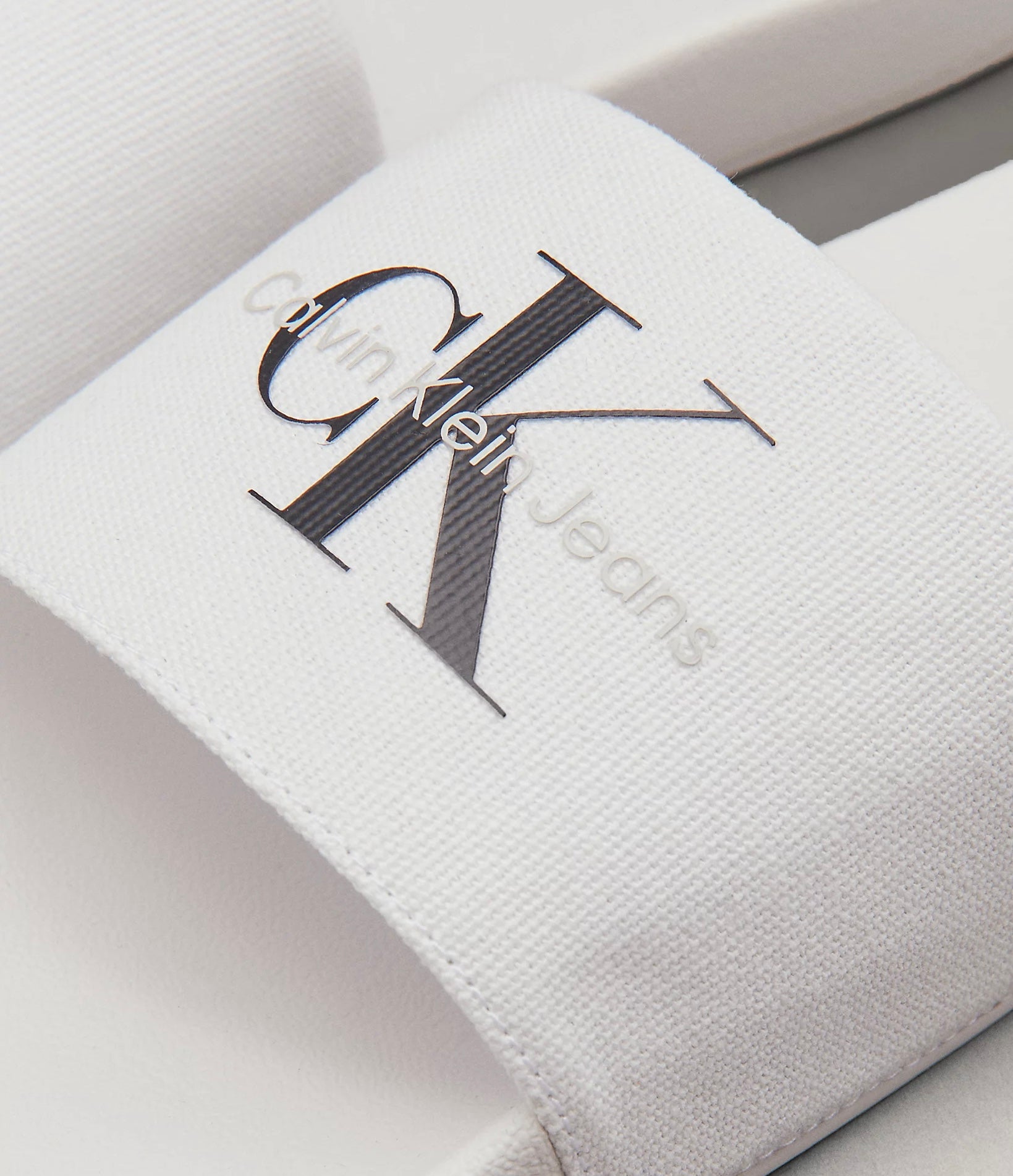 Ciabatta Tela Logo, Bianco - Calvin Klein