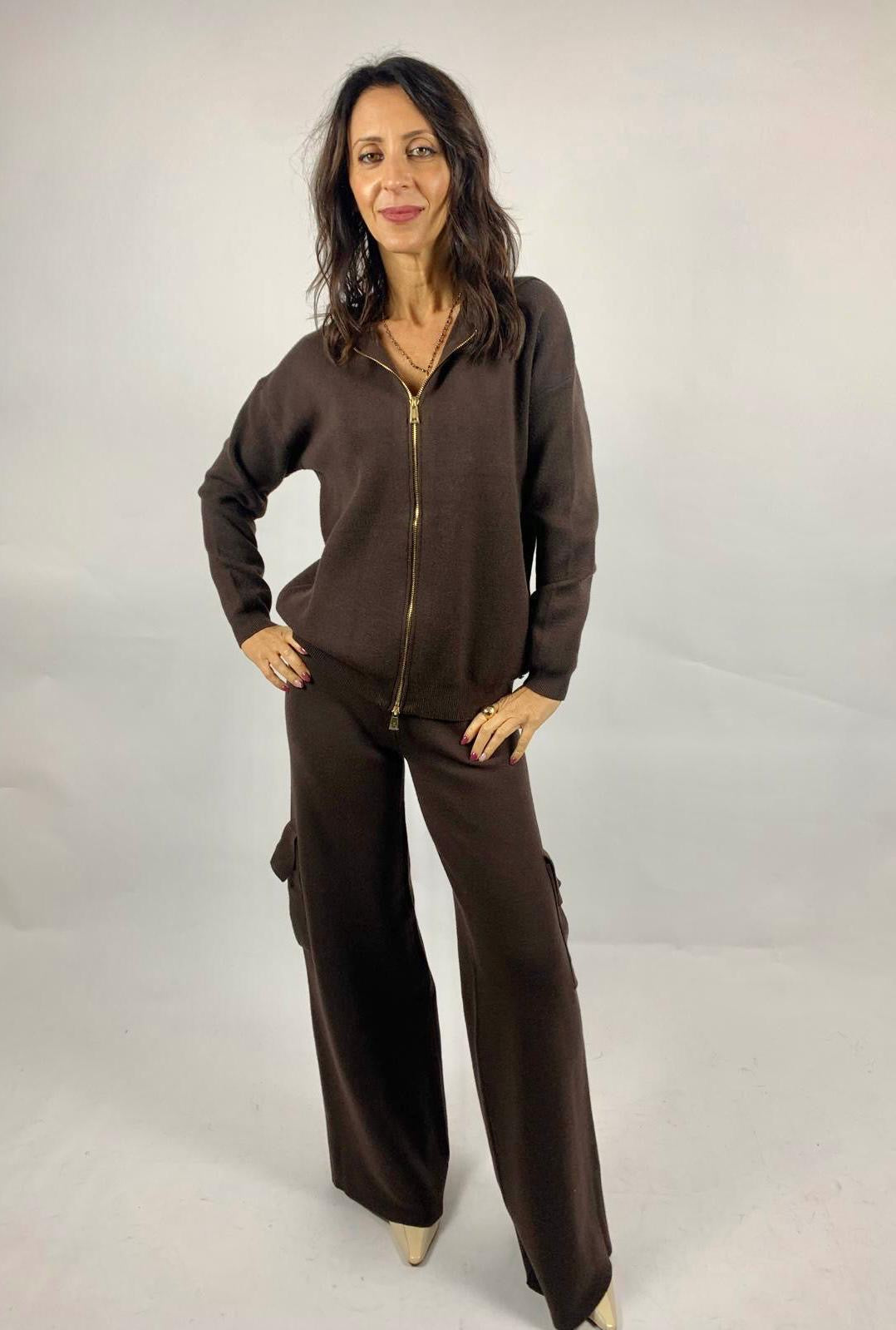 Felpa Zip In Maglia, Testa Di Moro - White Wise