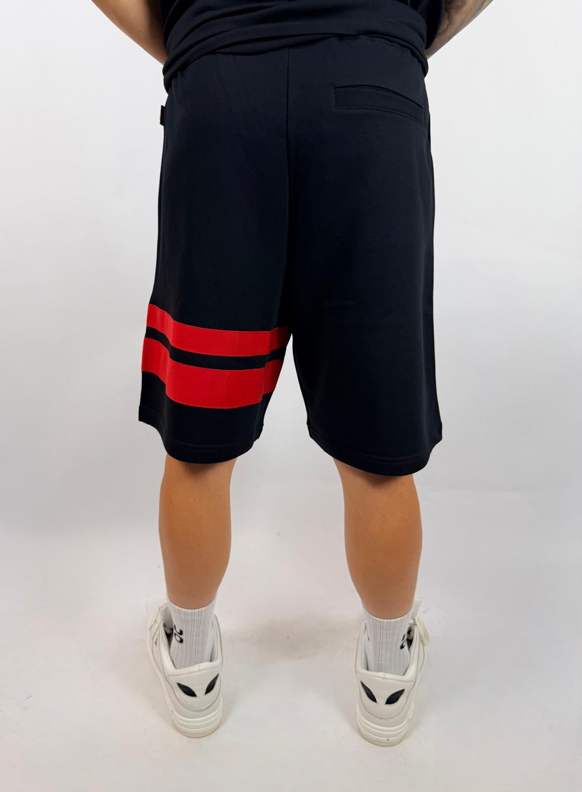 Pantaloncino Basic Logo, Nero/Rosso - GCDS