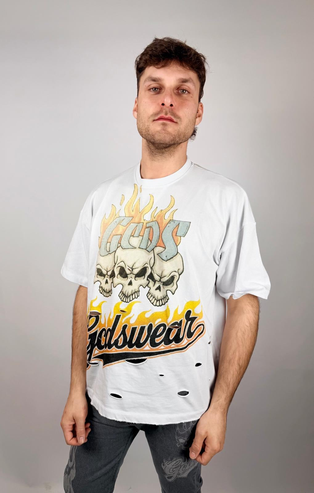 Riders T-shirt, Bianco Ottico - GCDS