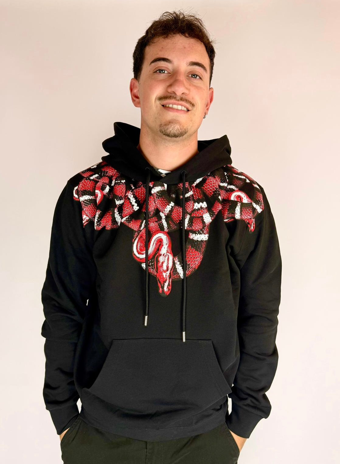Red Snake Hoodie, Jet Black - County Of Milan