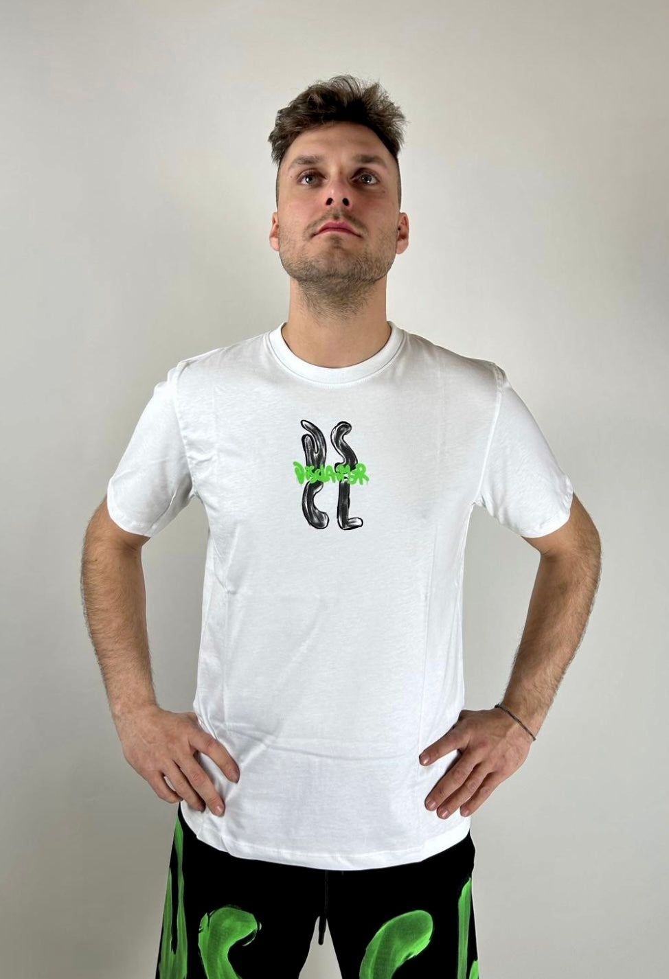 T-shirt DSCL, Bianco/Verde - Disclaimer