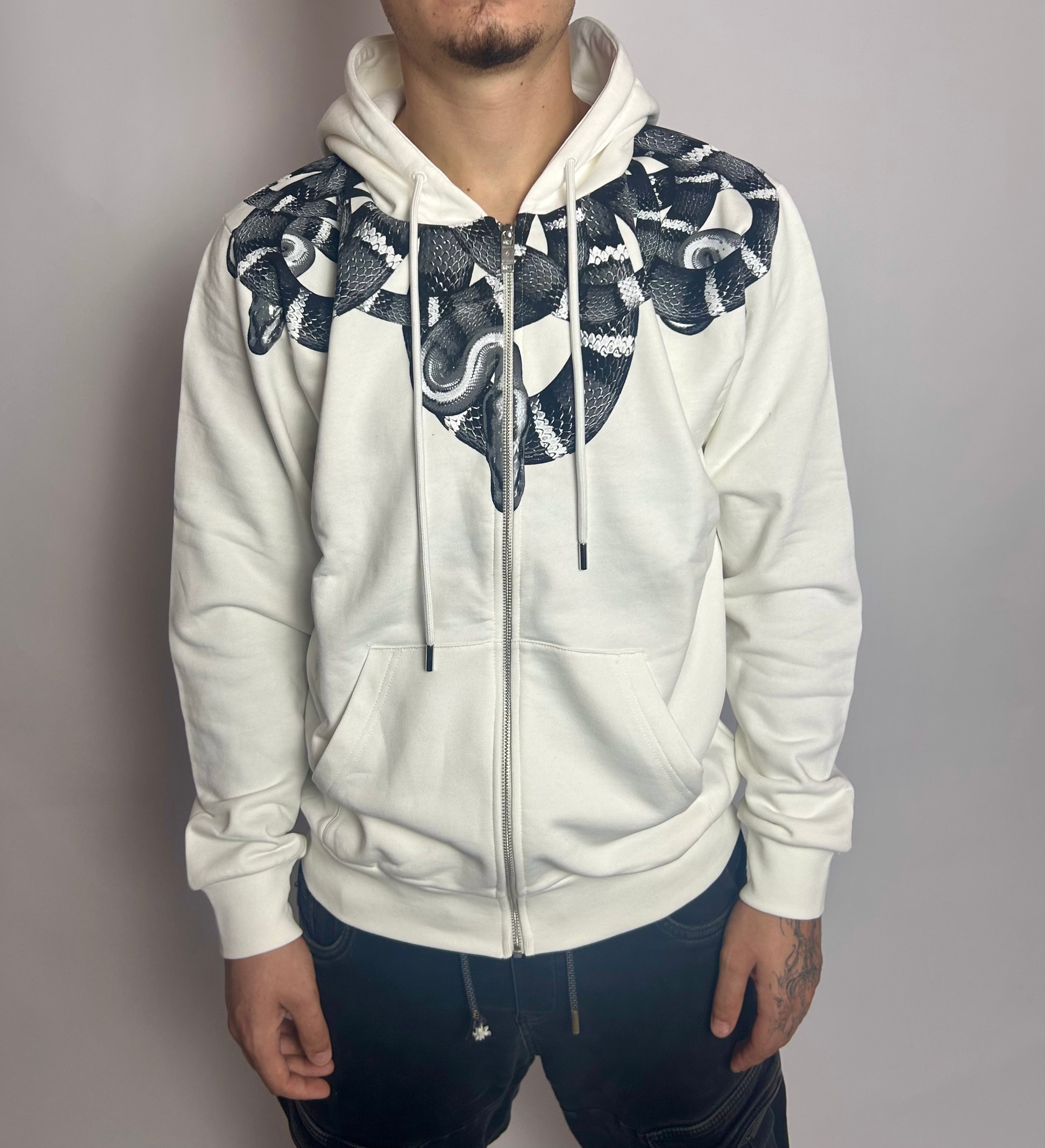 Hoodie Zip Snake, Off White - County Of Milan