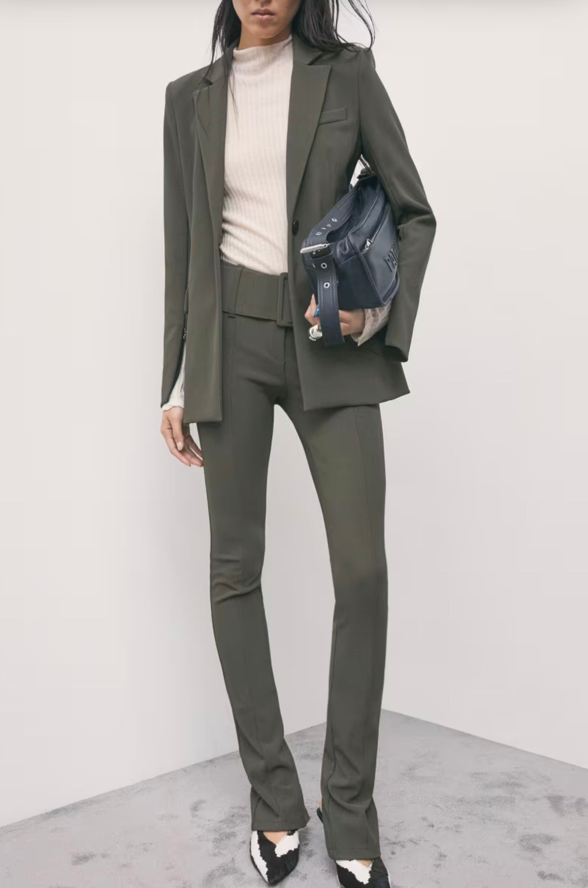 Pantaloni Slim Con Cintura, Verde - Patrizia Pepe