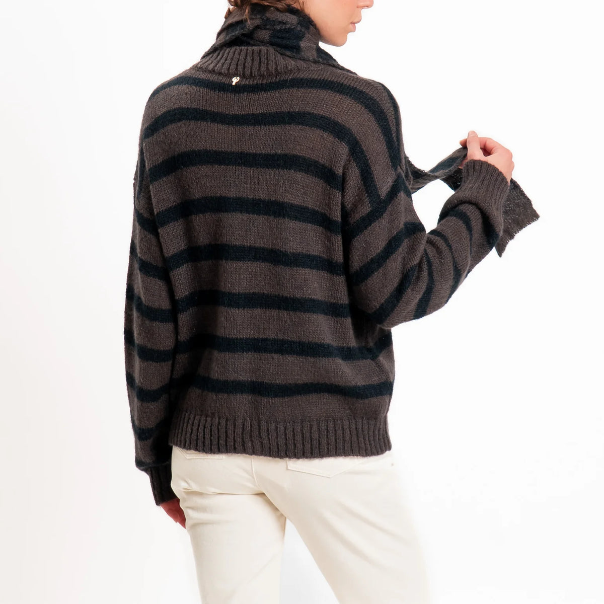 Cardigan Mohair Con Fusciacca, Cioccolato/Nero - Philia Loft