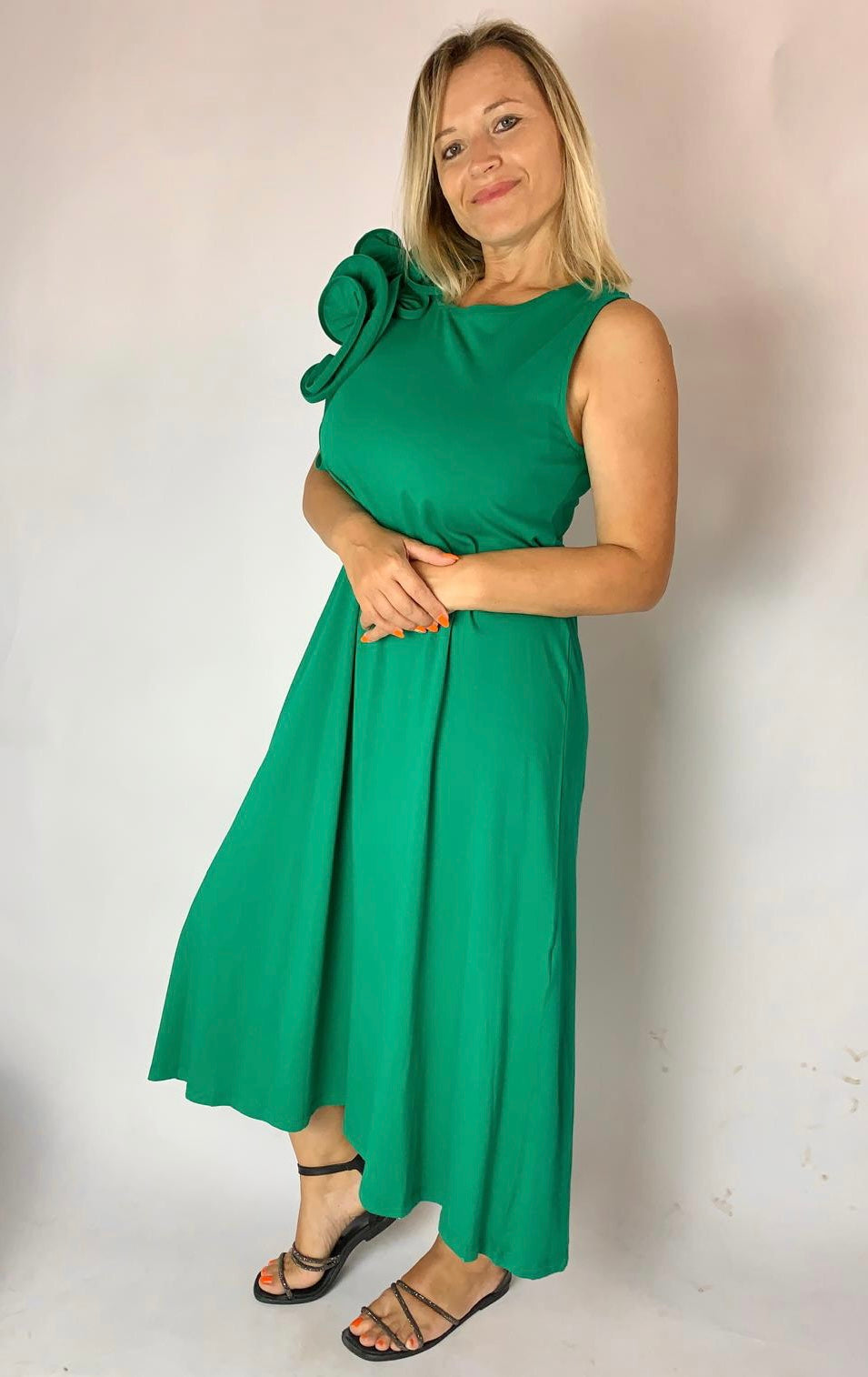 Abito Rouches, Verde - Dixie