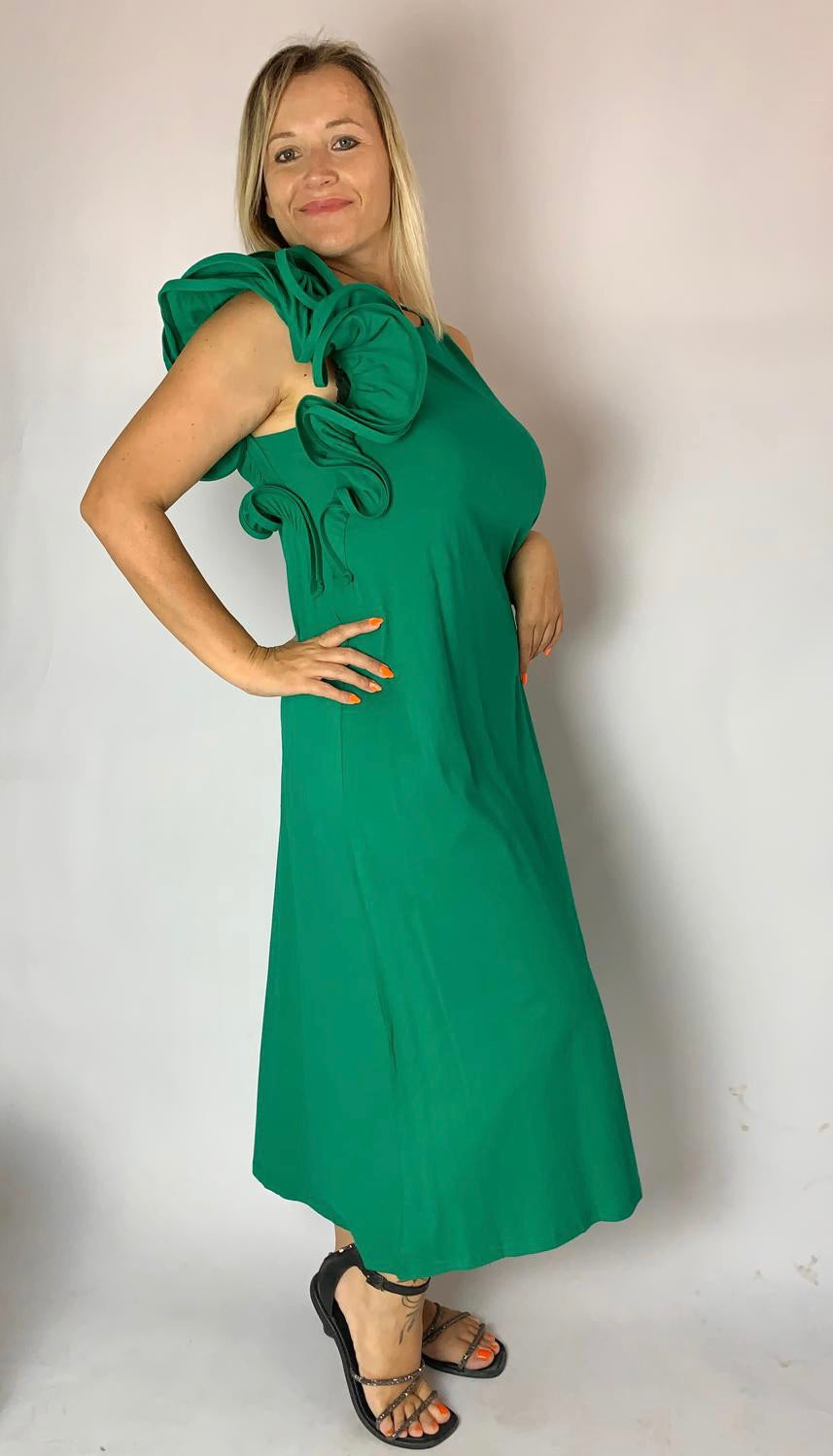 Abito Rouches, Verde - Dixie