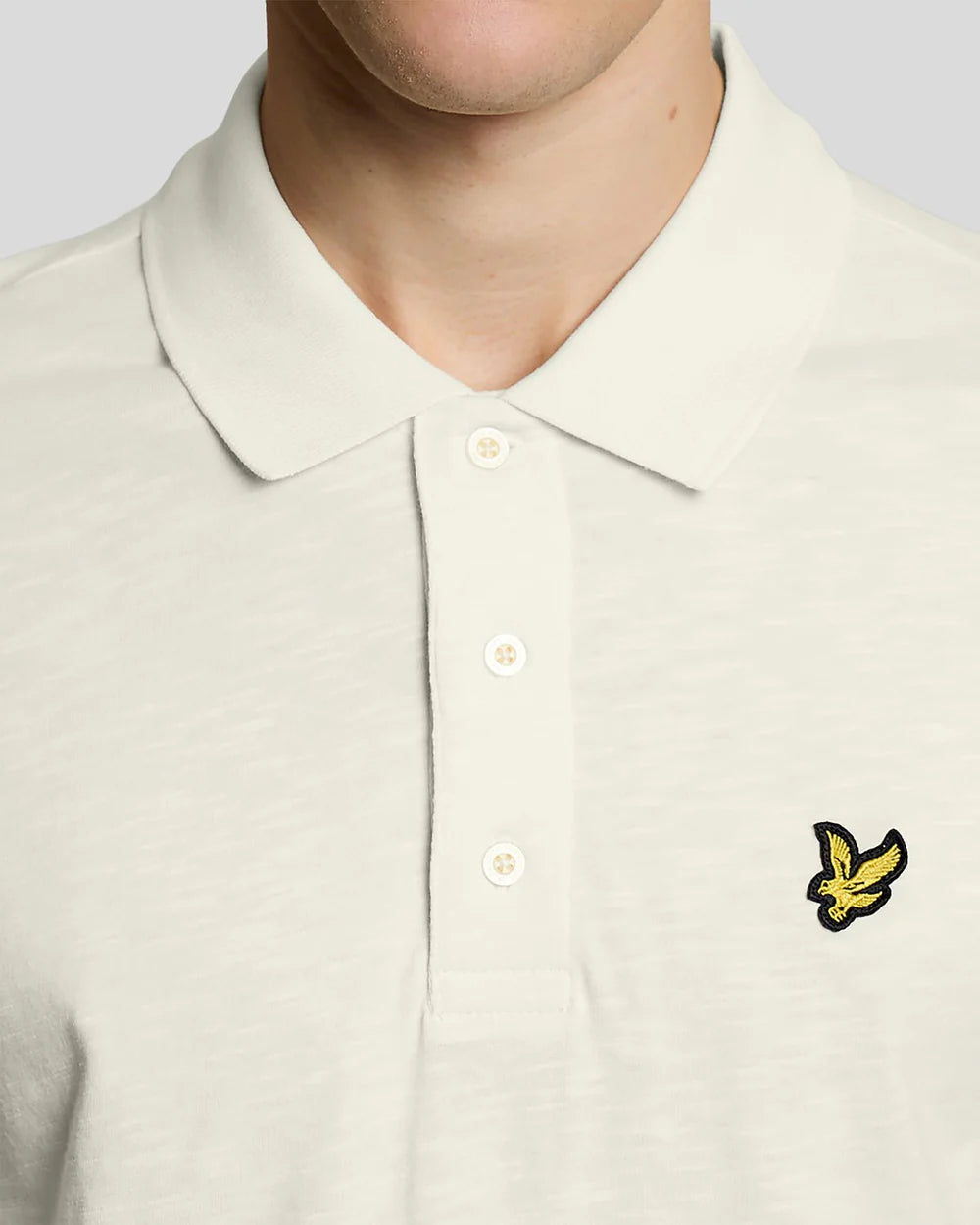 Fine Cotton Slub Polo Shirt, Ice Cream - Lyle&Scott