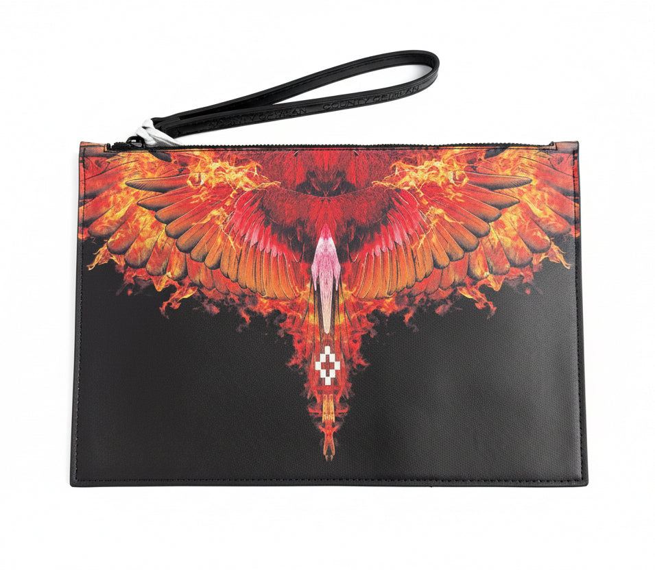 Pochette Fire Wings, Nero/Arancio - County Of Milan