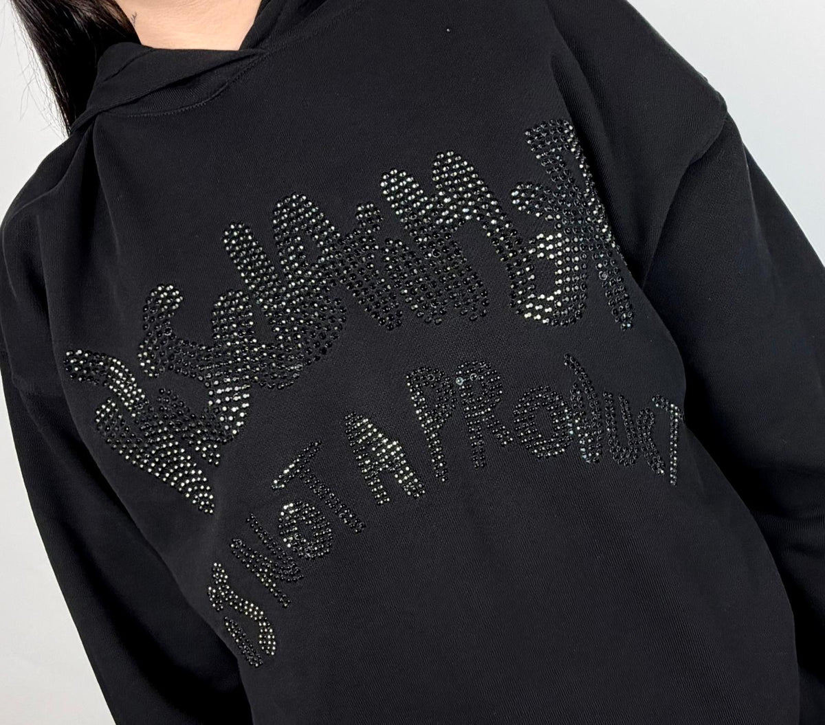 Strass Hoodie, Black - Disclaimer
