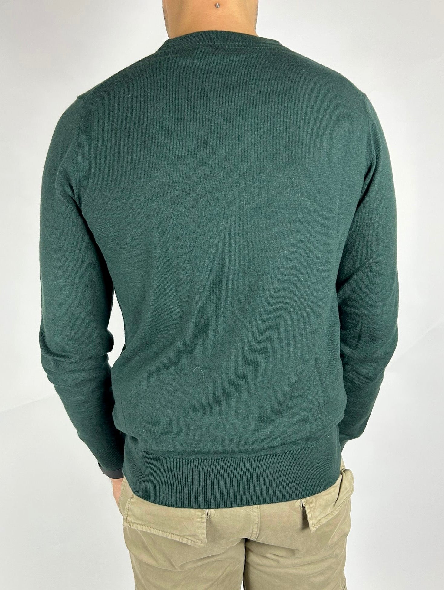Cotton Merino Crew Neck Jumper, Argyle Teal - Lyle&Scott