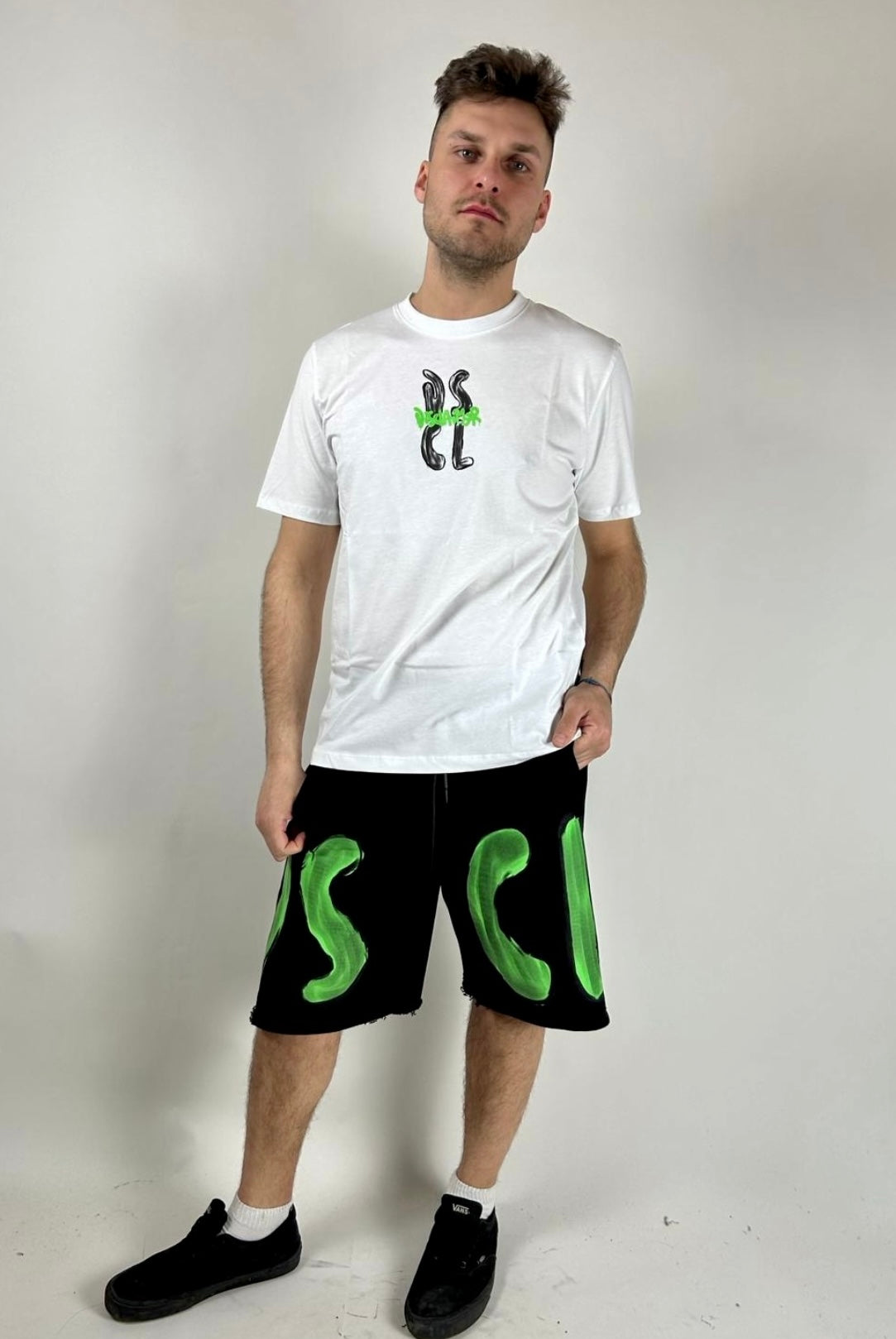 T-shirt DSCL, Bianco/Verde - Disclaimer