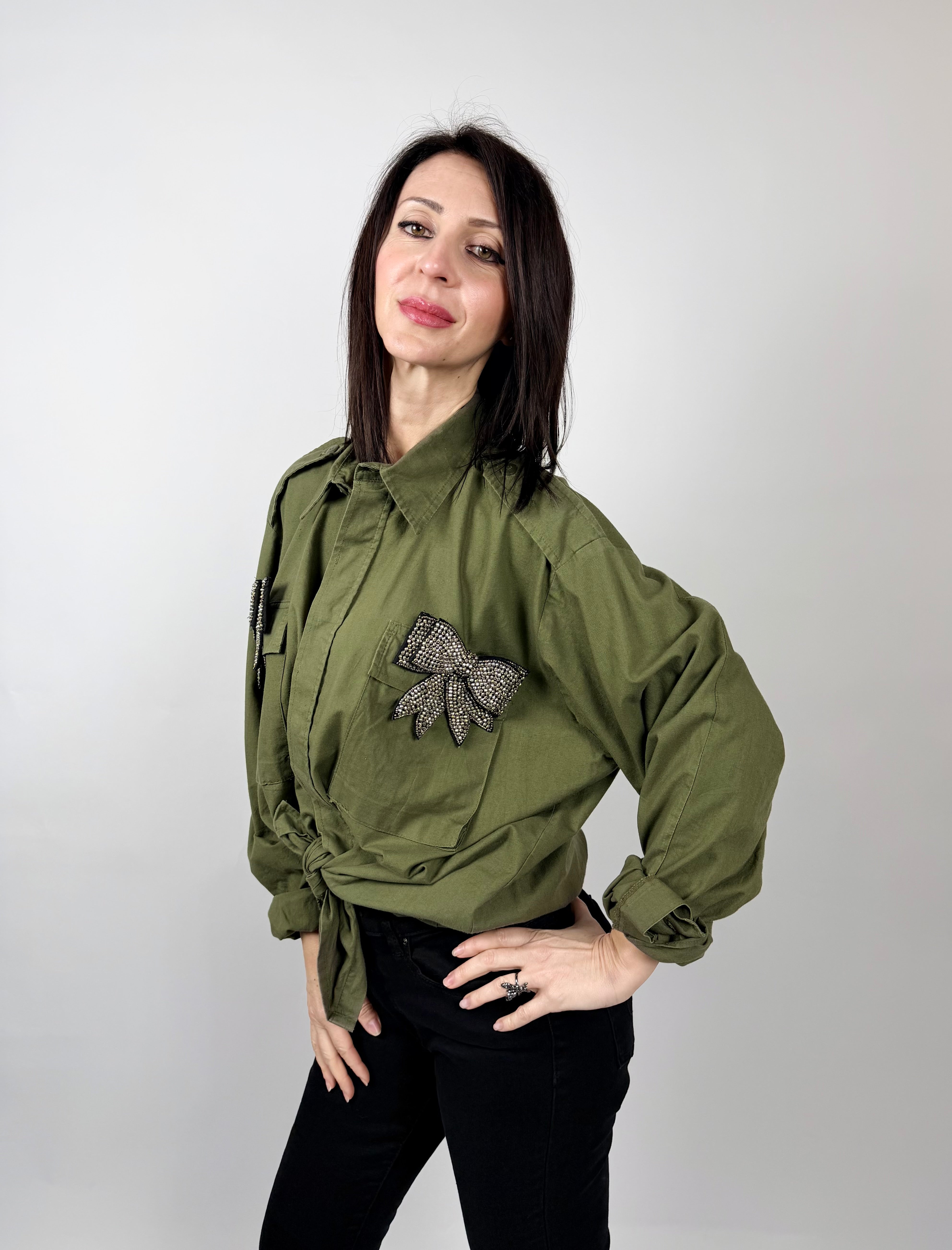 Camicia Military Flake Strass - Souvenir