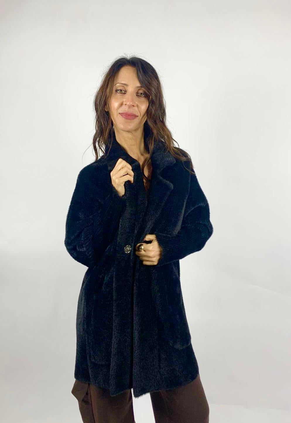 Giacca Fluffy, Nero - Nanebi