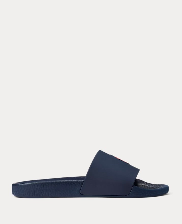 Ciabatta Logo Pony, Blu Navy/Red - Polo Ralph Lauren