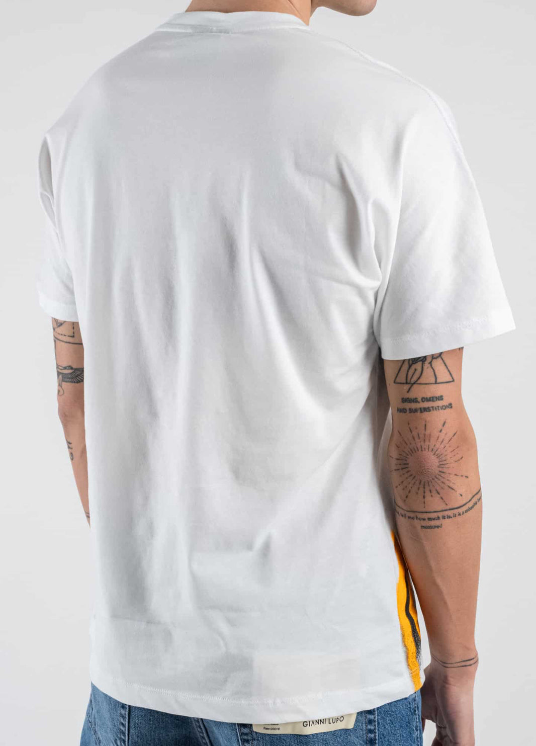 T-shirt Flame Logo, Bianco/Arancio - Disclaimer