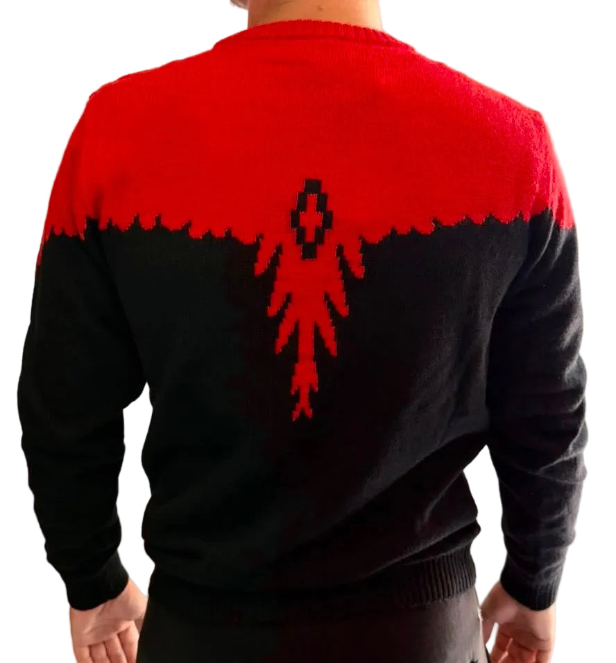 Maglione lana, nero ali rosse - County of Milan