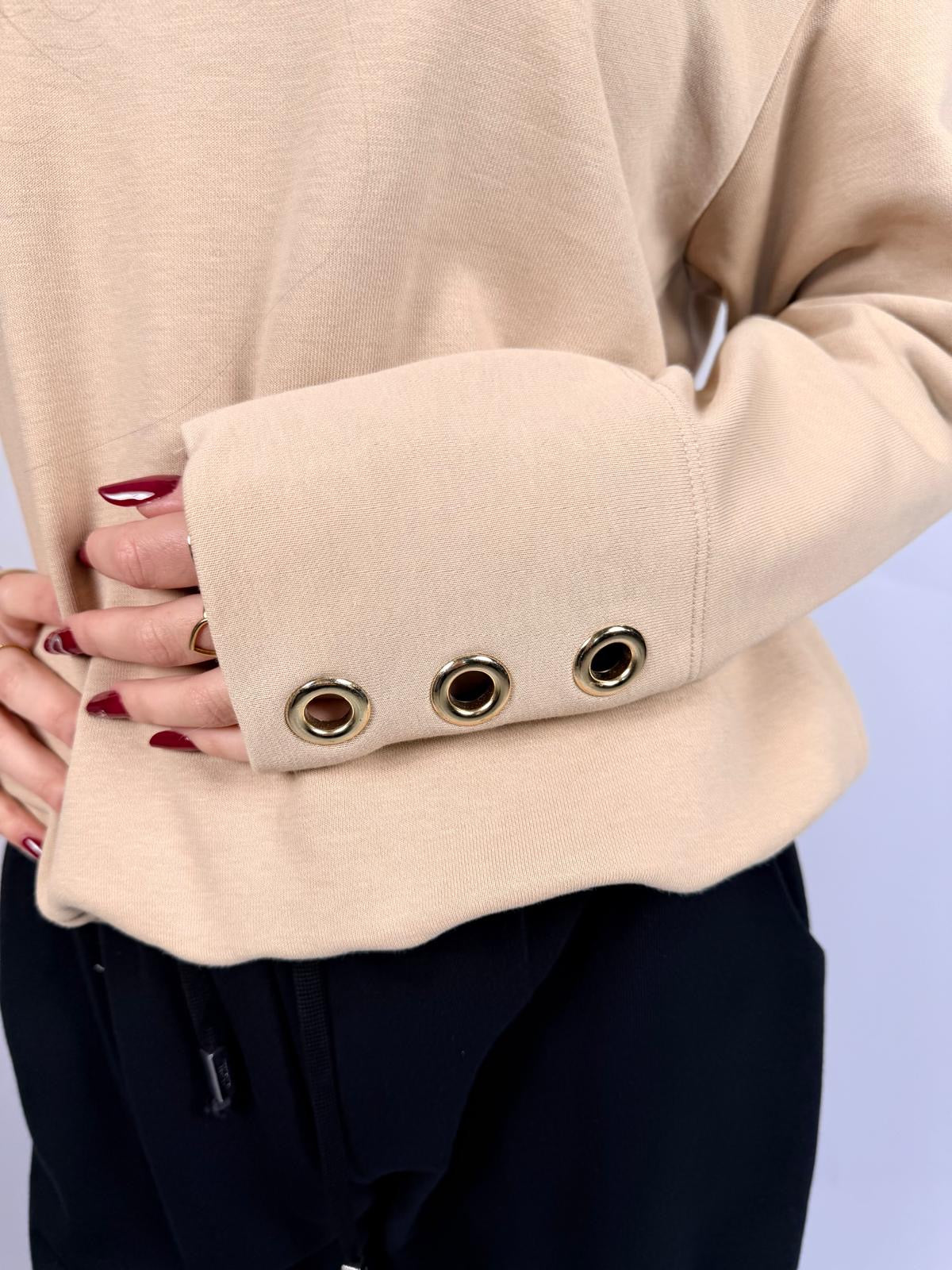 Felpa Spalla Scoperta, Beige - JIJIL