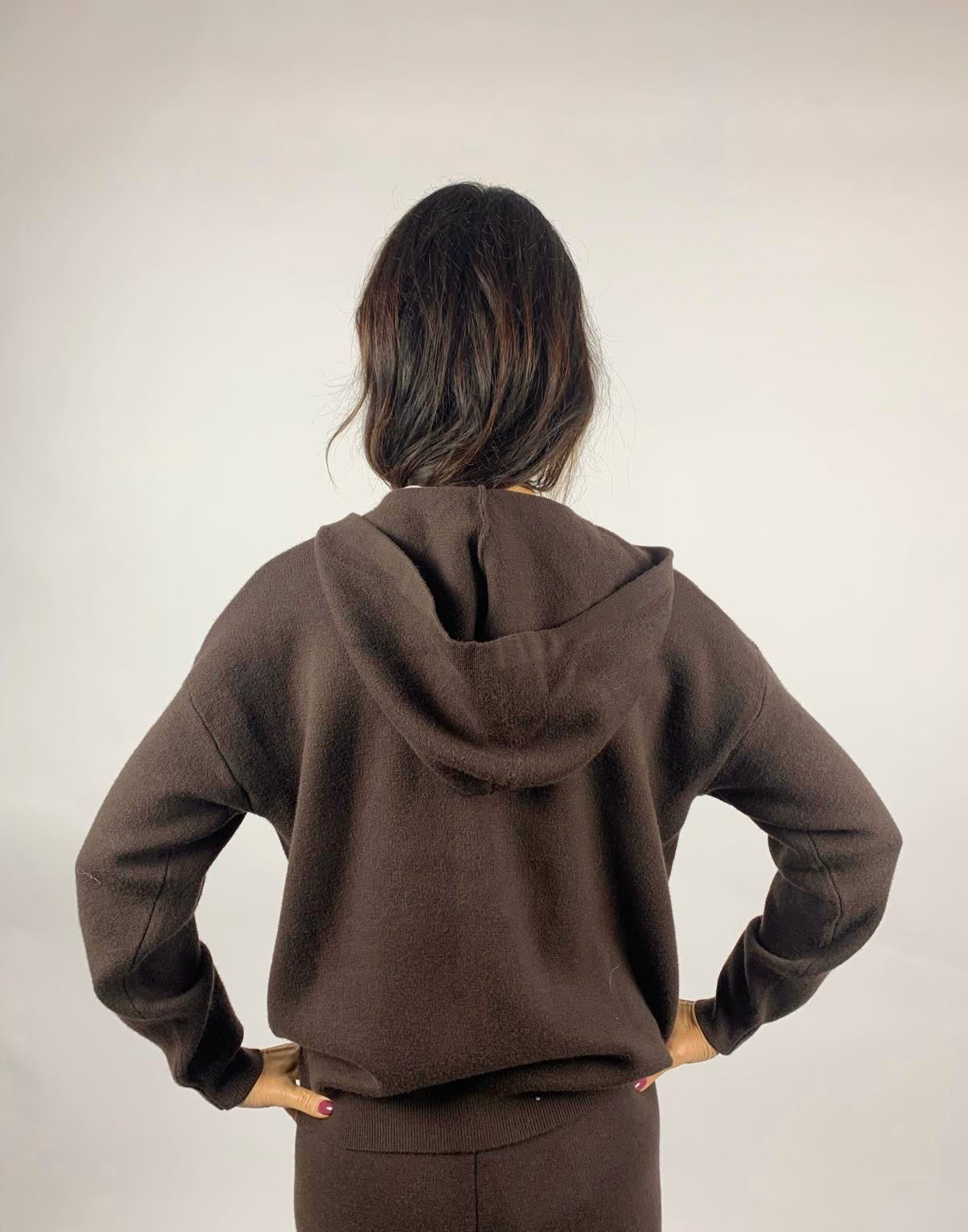 Felpa Zip In Maglia, Testa Di Moro - White Wise