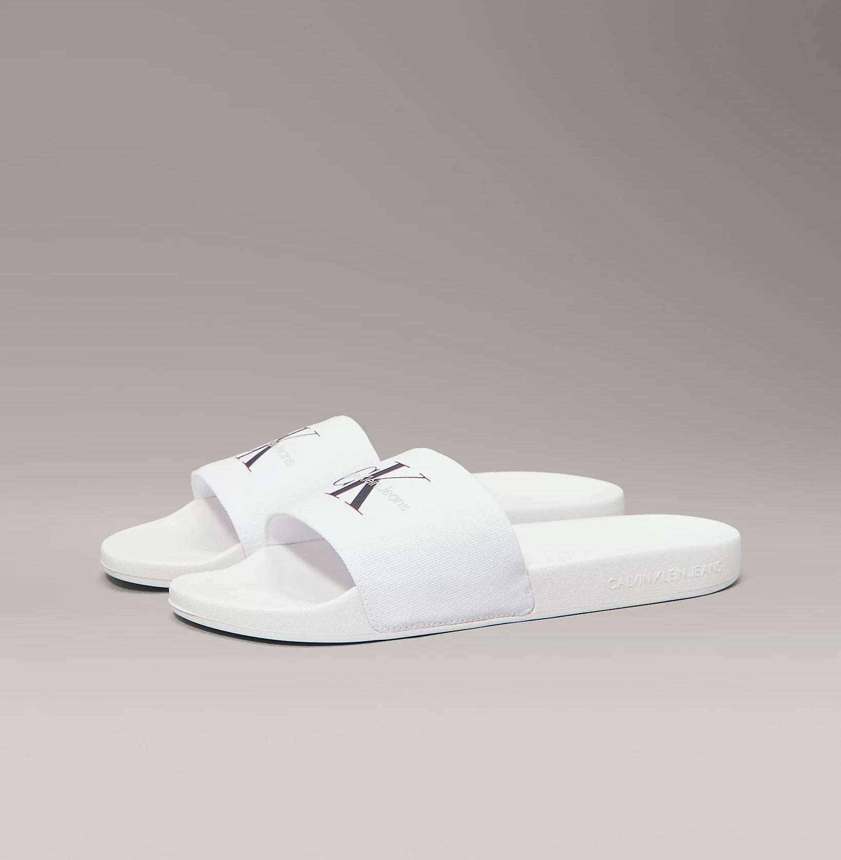 Ciabatta Tela Logo, Bianco - Calvin Klein