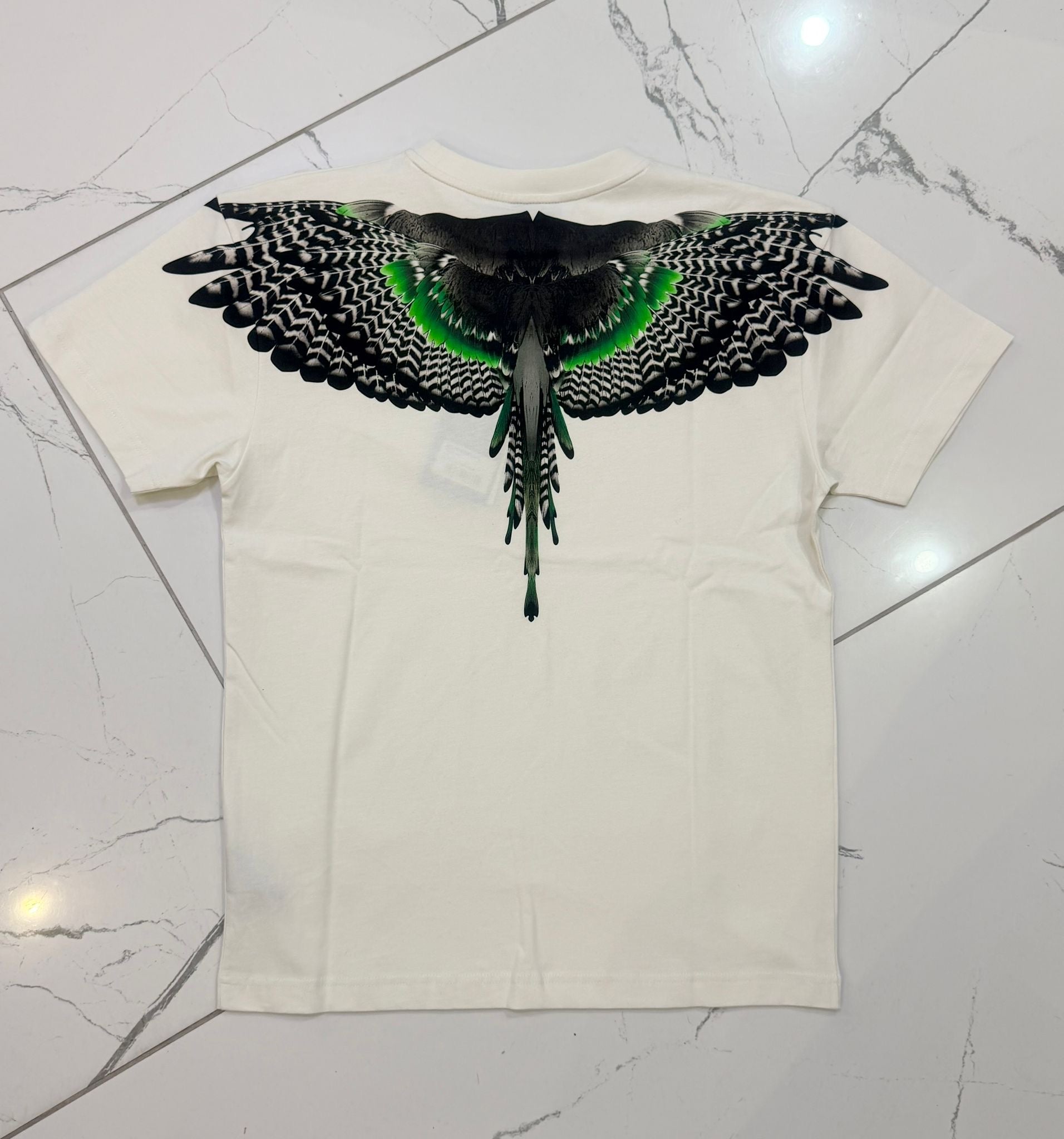 T-shirt Logo, Black/Green Wings, Bianco - County Of Milan
