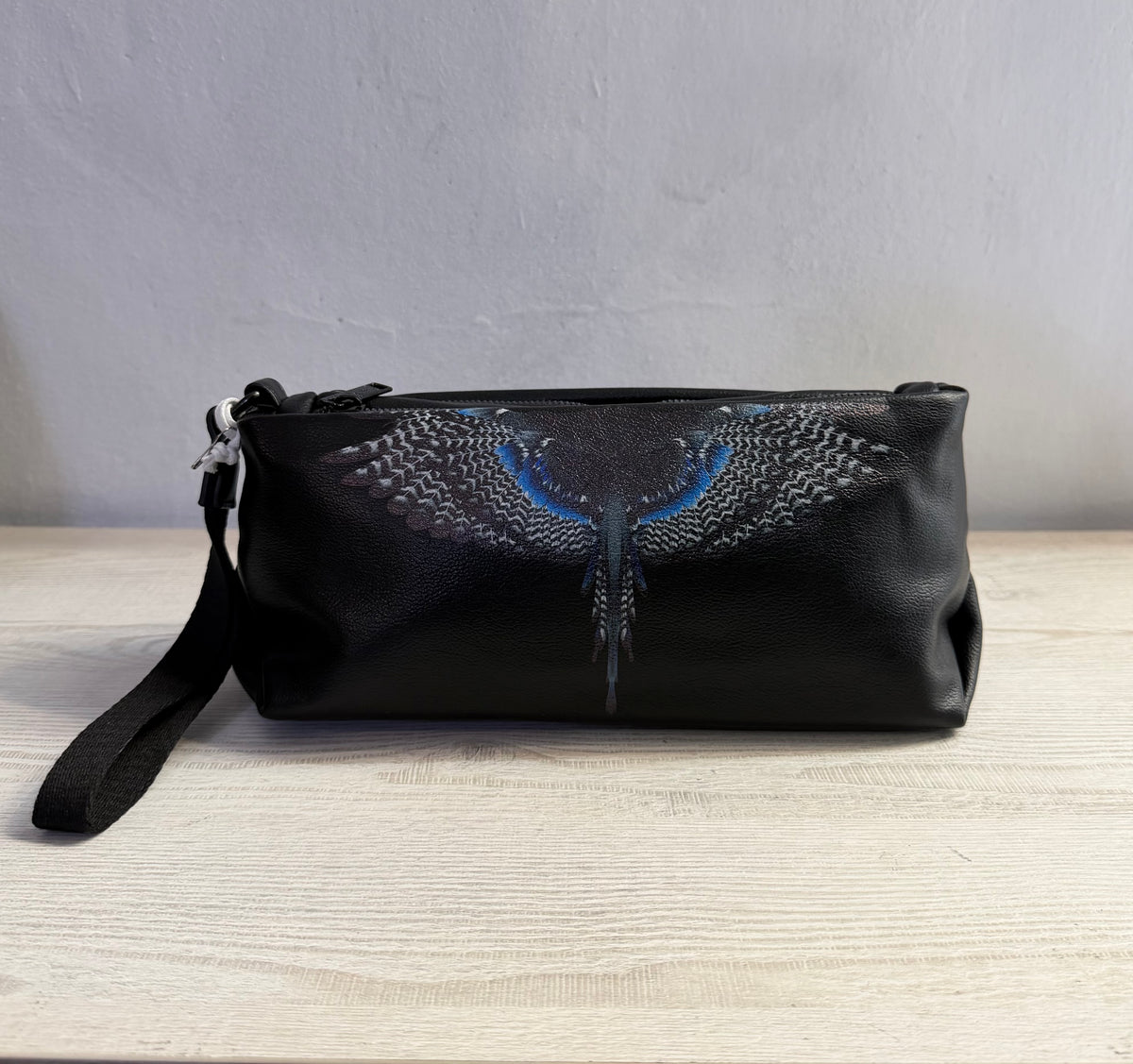Borsello Double Zip Black/Blue Wings, Nero - County Of Milan