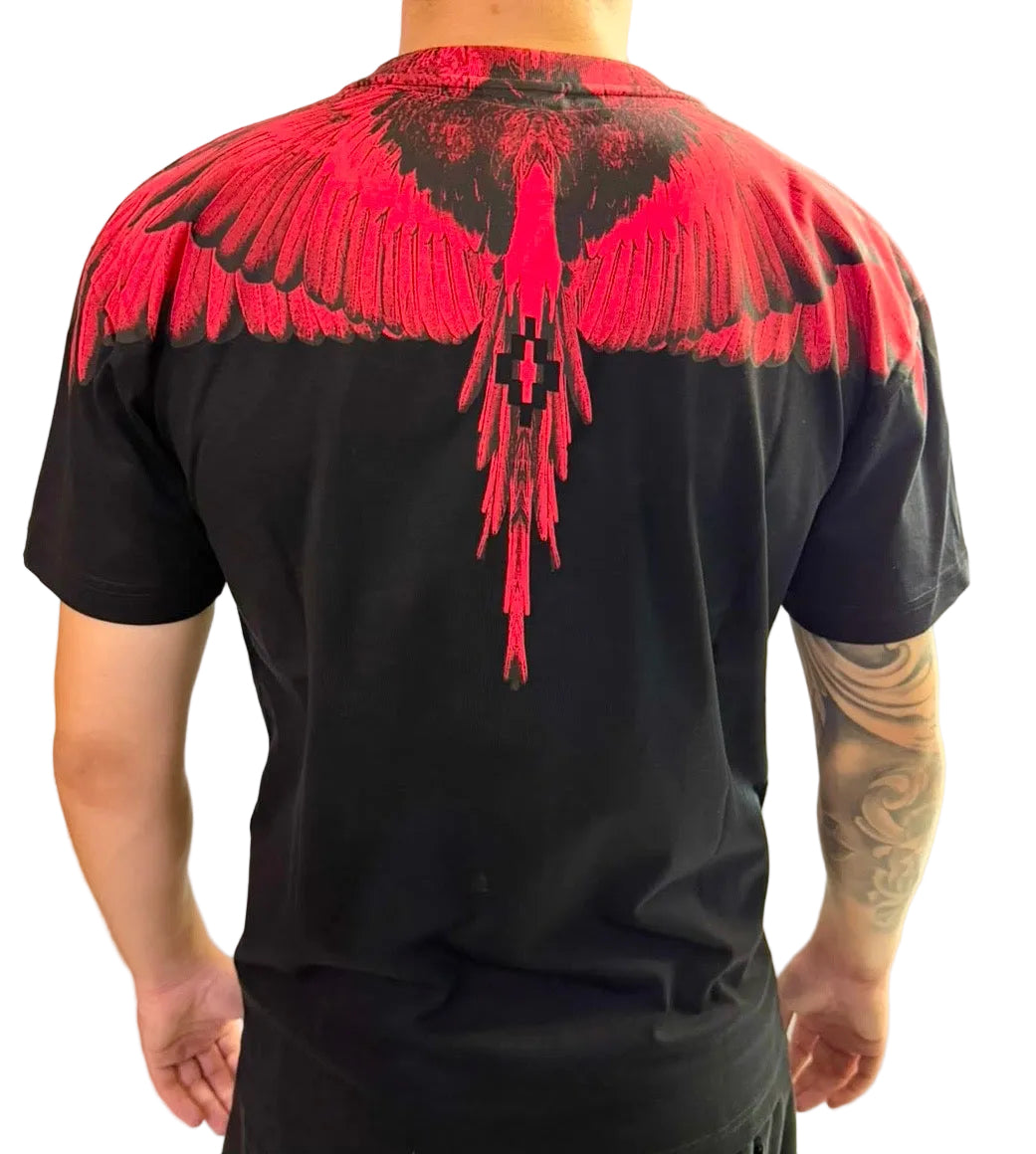 T-shirt Intense Red Wings, Nero - County Of Milan