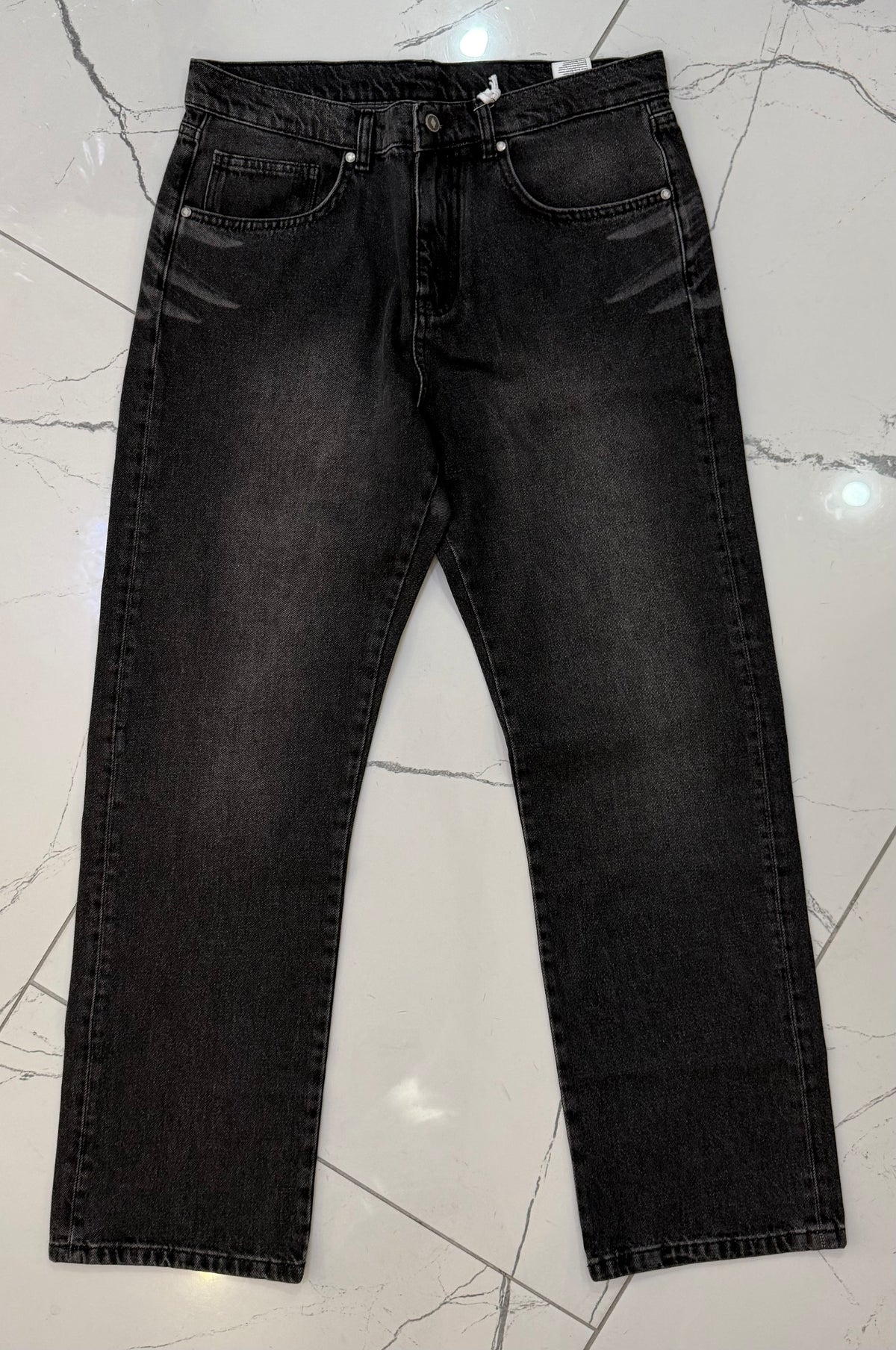 Denim Jeans Baggy Wings, Lavato Grigio Scuro - County Of Milan