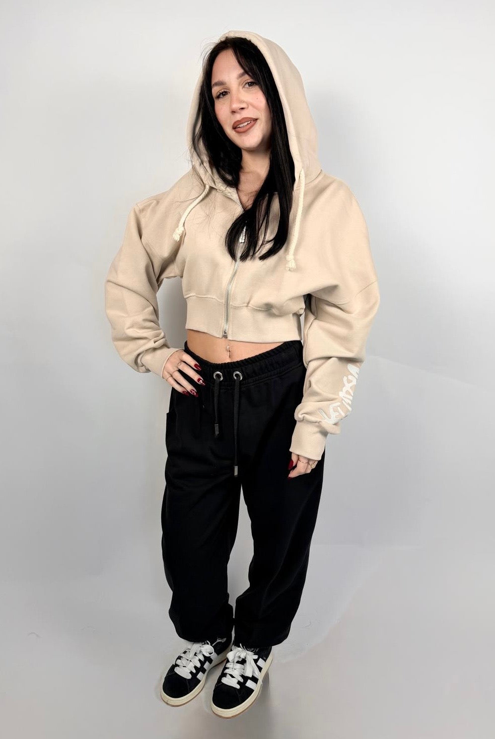 Felpa Crop, Sabbia - Disclaimer