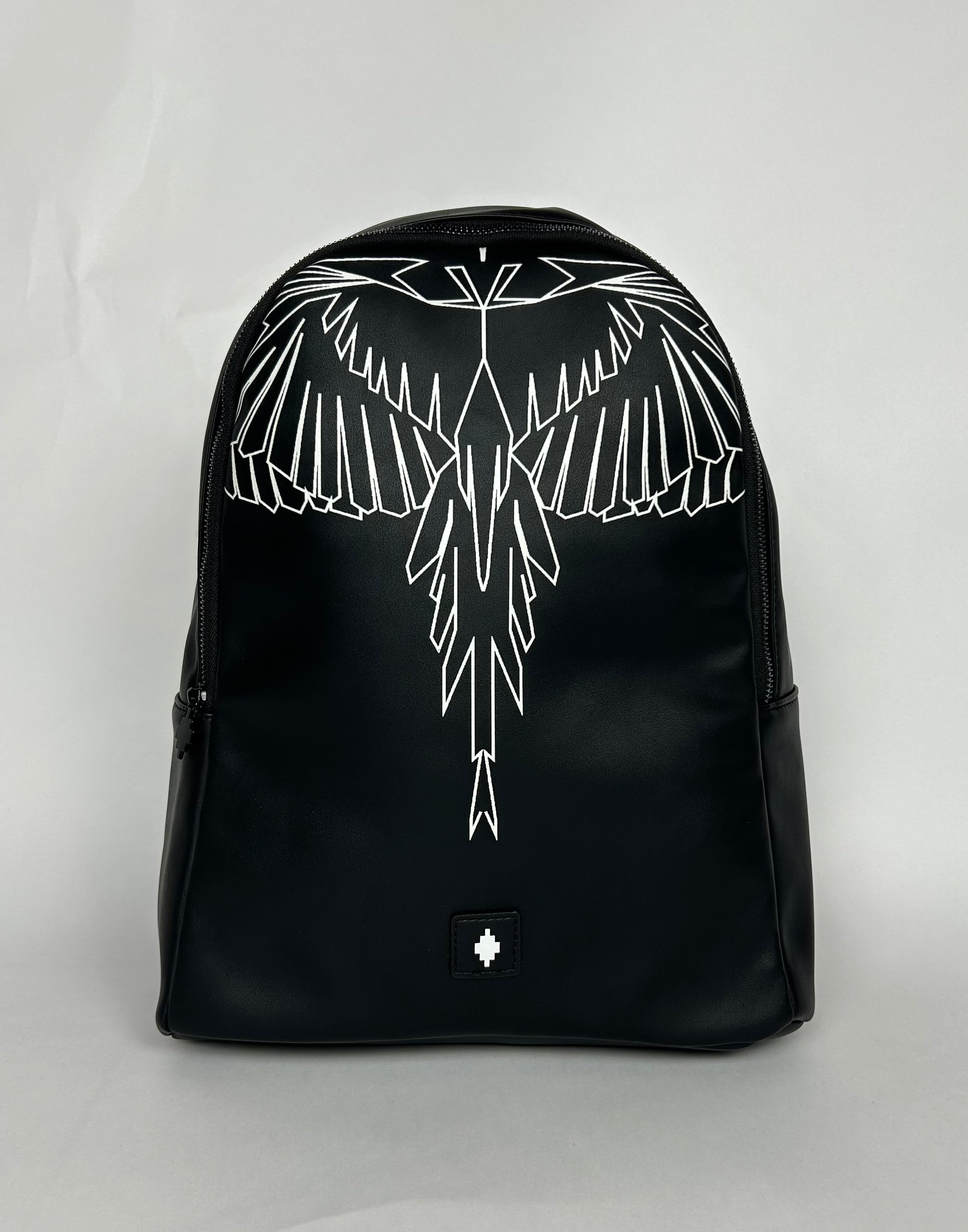 Backpack Ecopelle Stylized Wings, Jet Black - County Of Milan