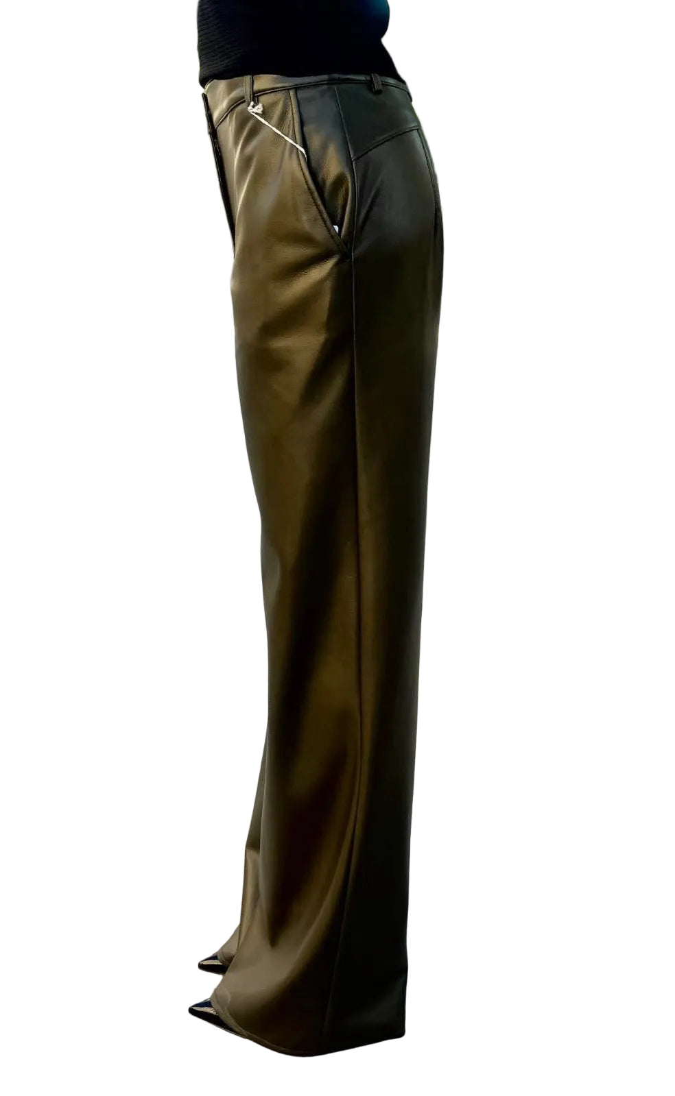 Pantalone Ecopelle, Verde Oliva - Patrizia Pepe