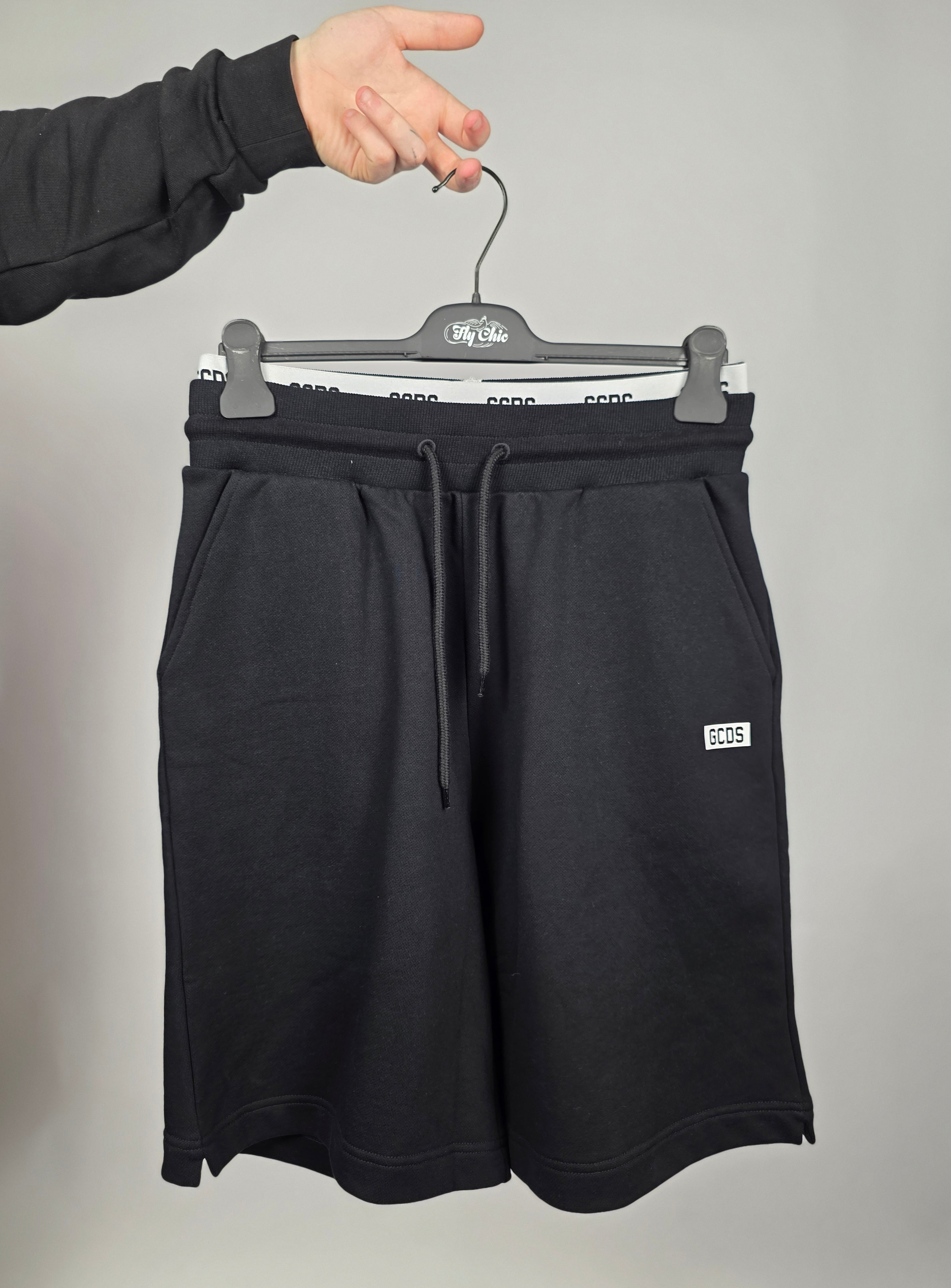 Pantaloncino Essentials Logo, Nero - GCDS