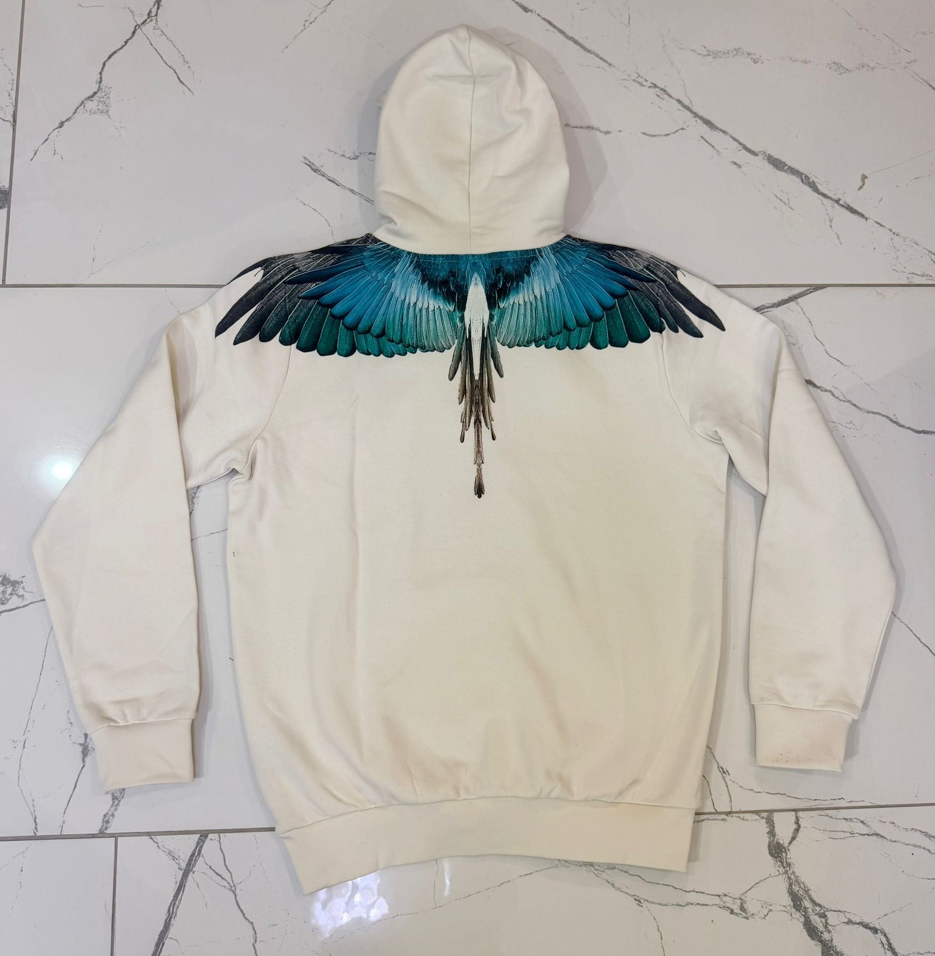 Hoodie Light Blue Wings, Bianco -County of Milan