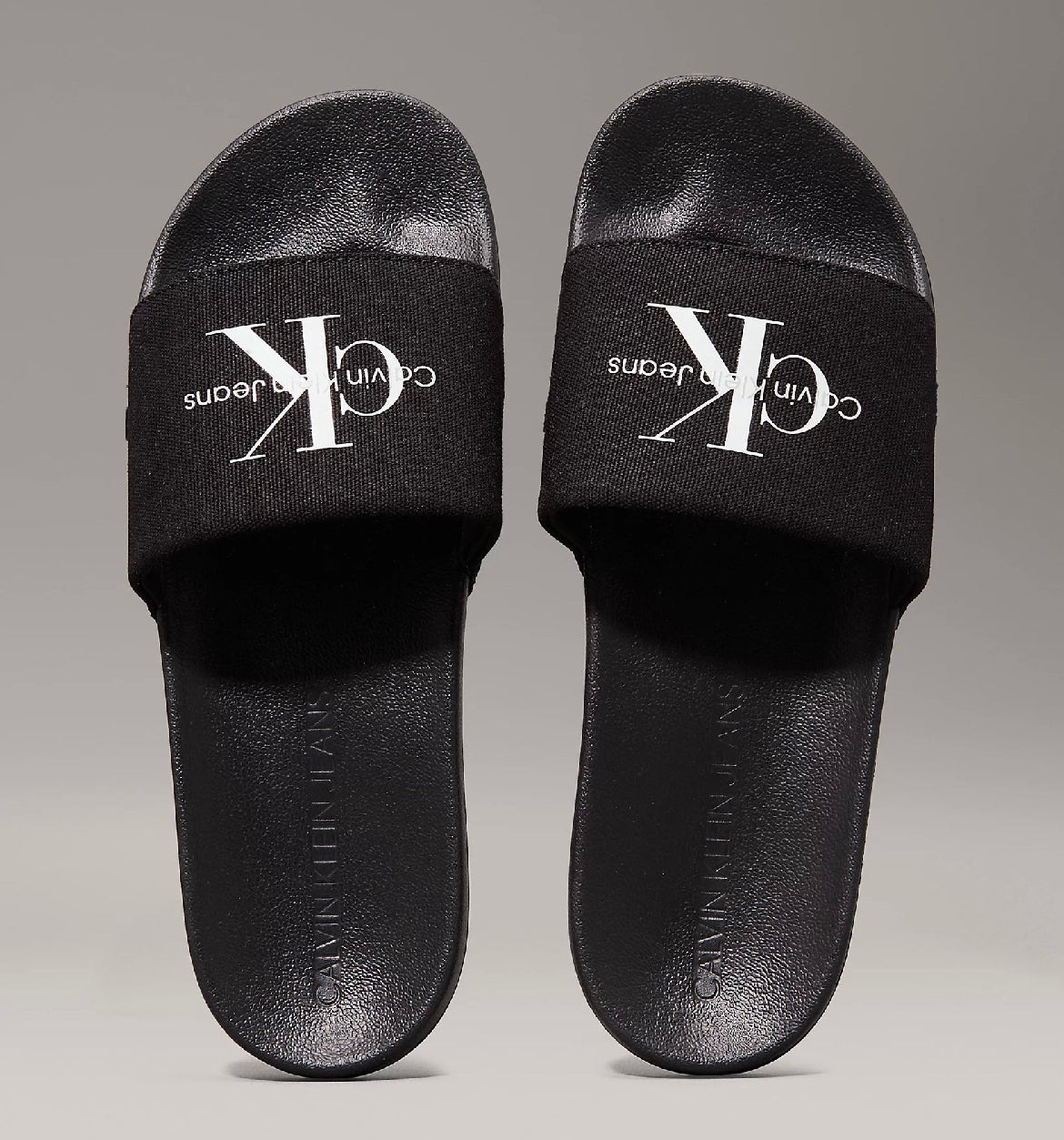 Ciabatta Tela Logo, Nero/Bianco - Calvin Klein