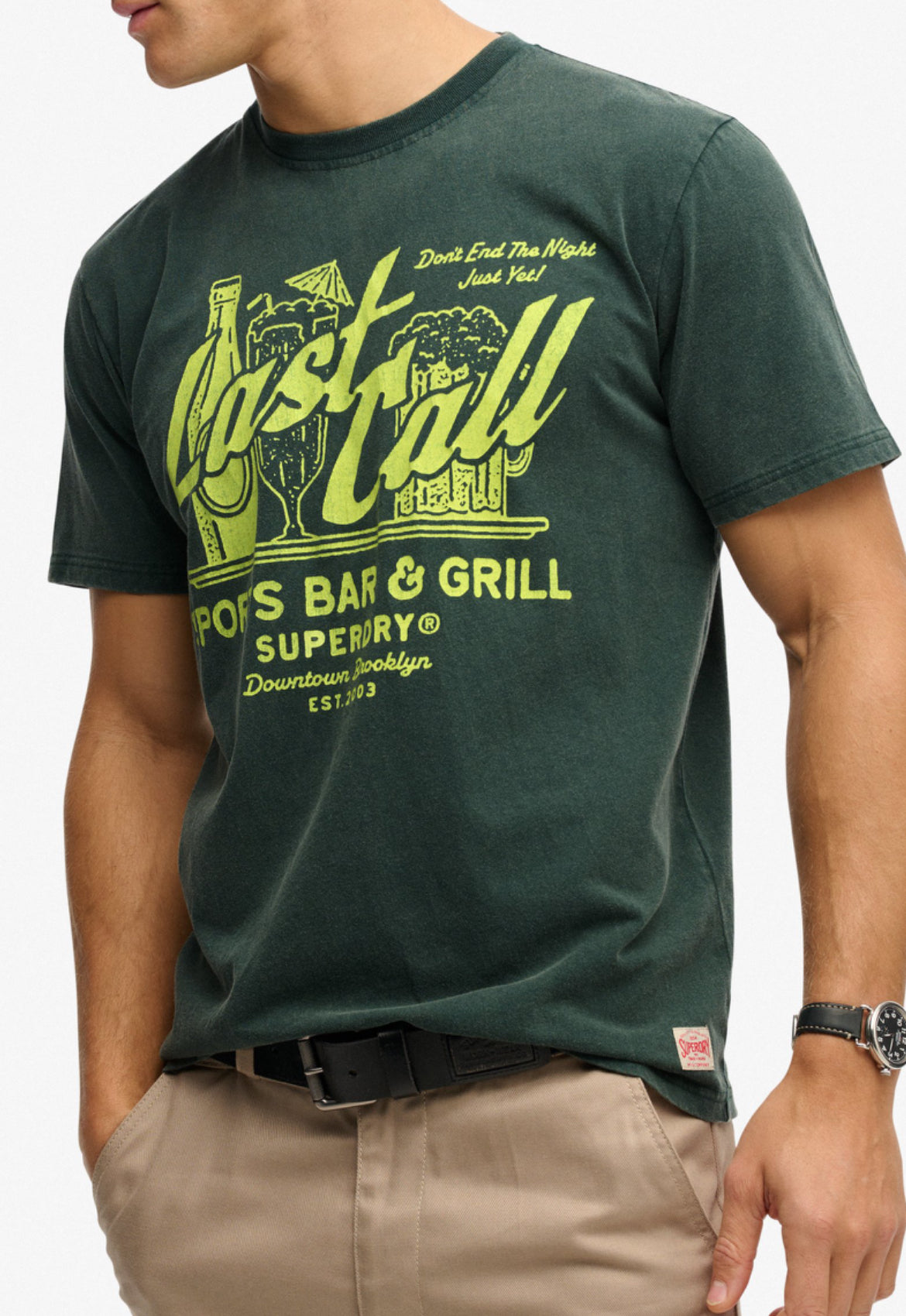 T-shirt Logo, Verde Bosco - Superdry