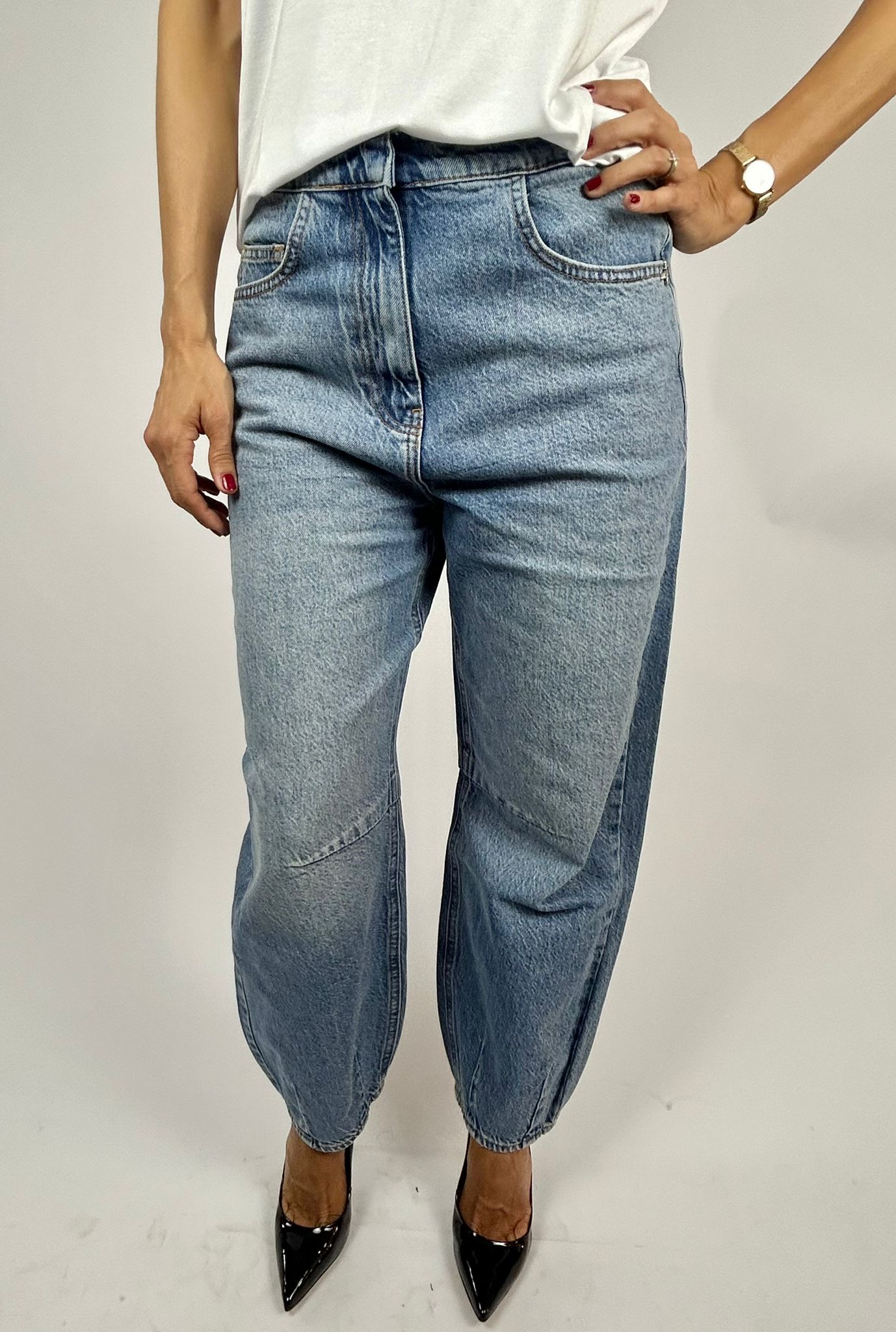 Jeans Baloon Vita Bassa, Stone Wash - Patrizia Pepe