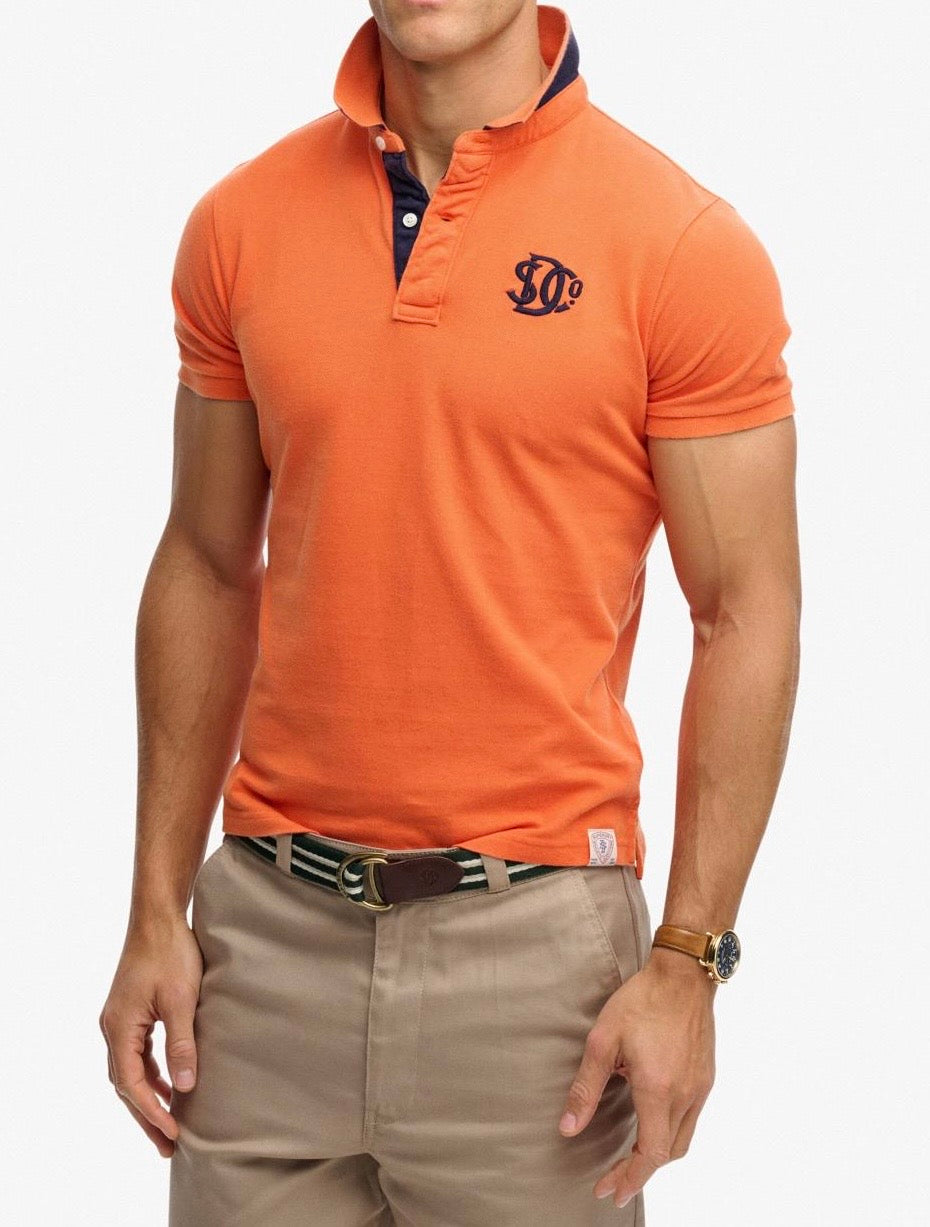 Polo Logo, Arancio/Blu - Superdry