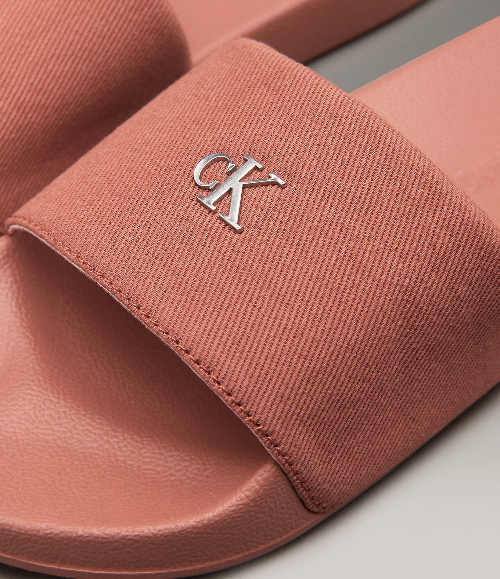 Ciabatta Fascia Metal Logo, Terracotta - Calvin Klein