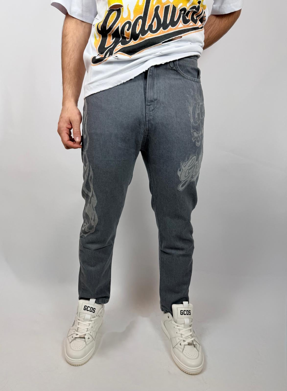 Jeans Carrot Riders, Grigio - GCDS