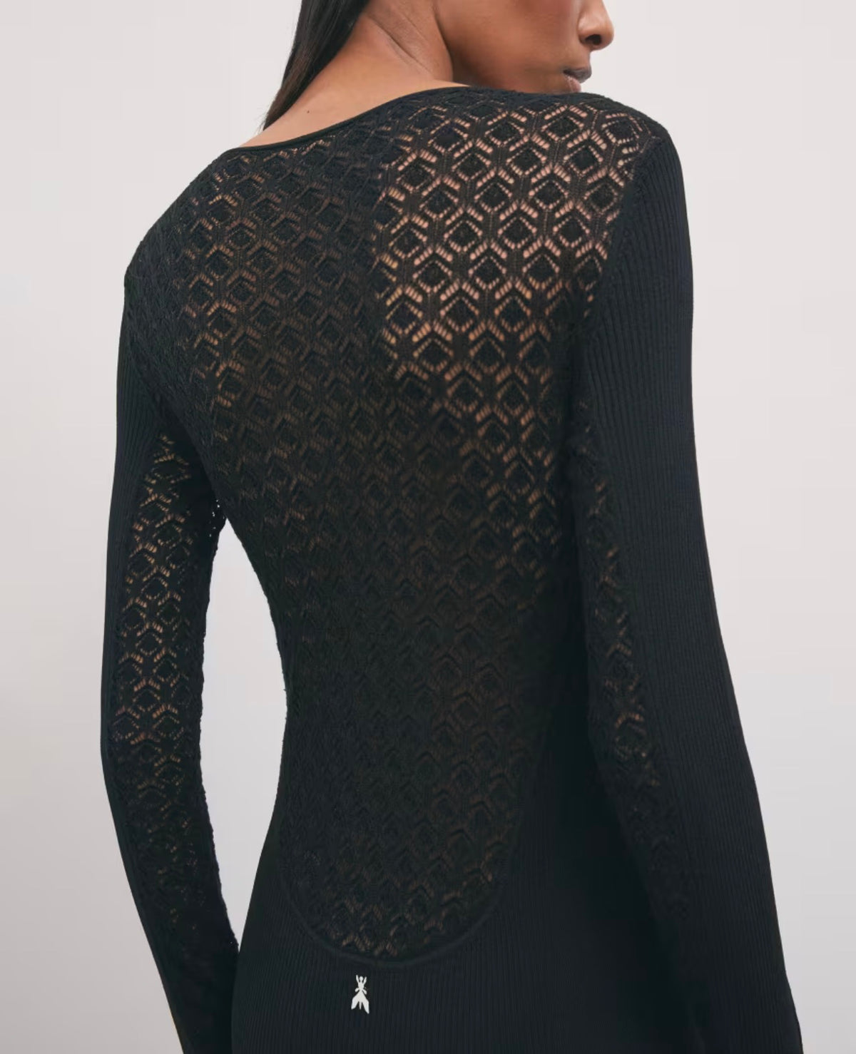 Abito Midi Effetto Pizzo, Nero - Patrizia Pepe