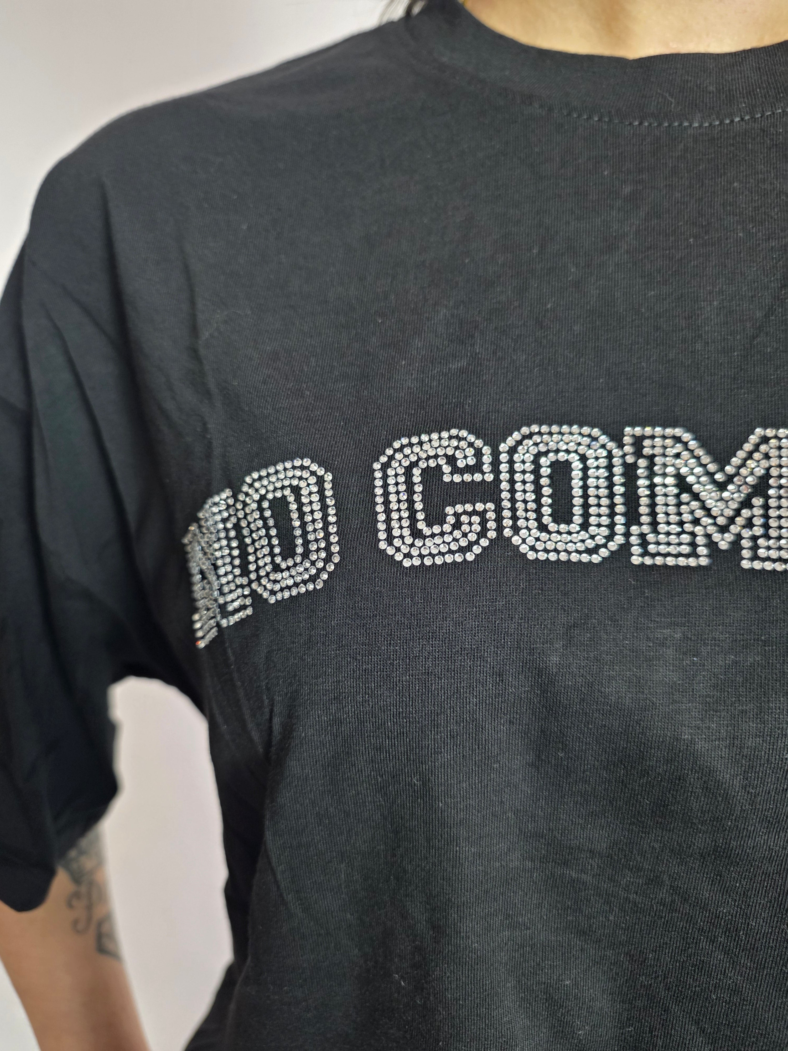 T-shirt No Comment, Nero - White Wise