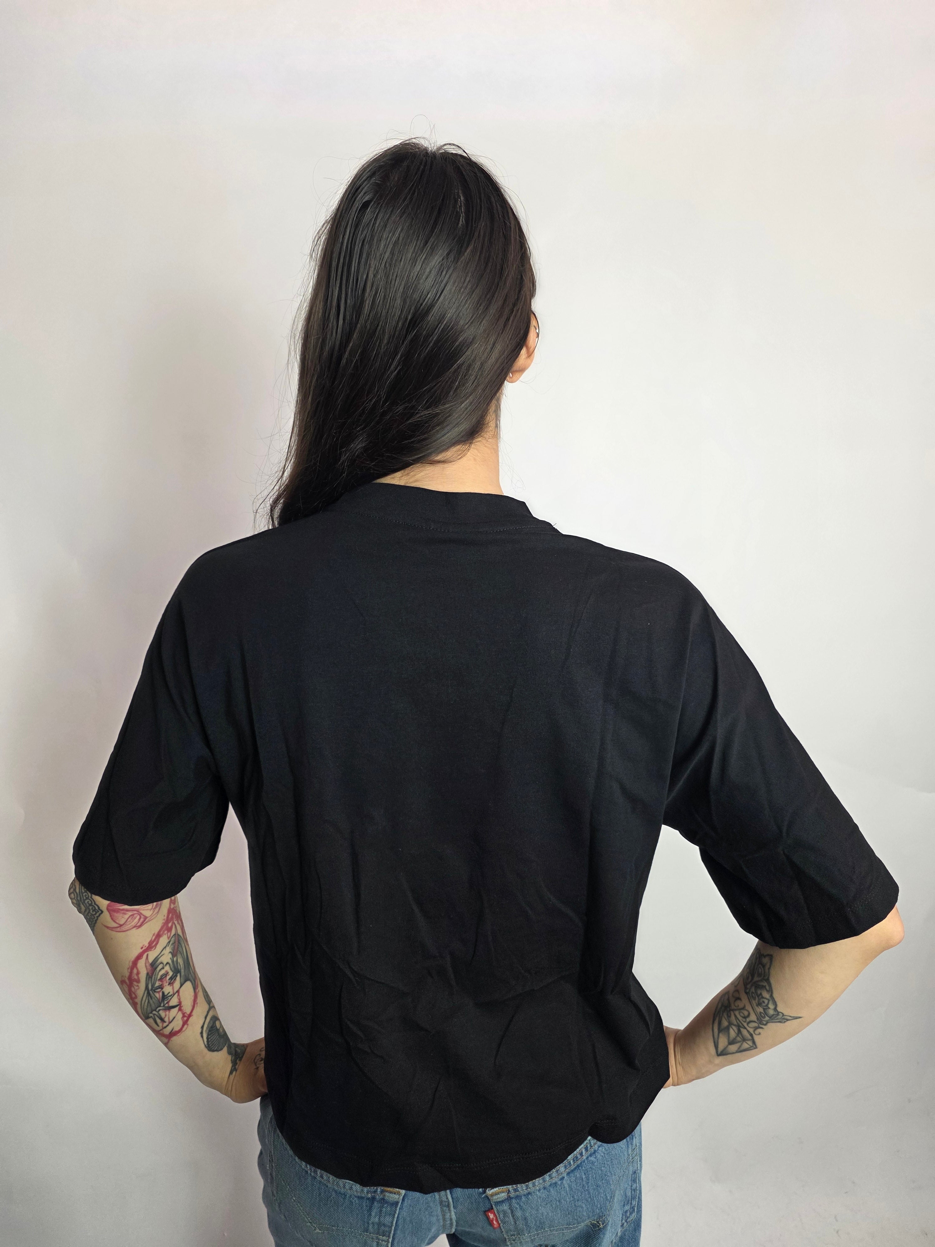 T-shirt Logo Strass, Nero - Disclaimer