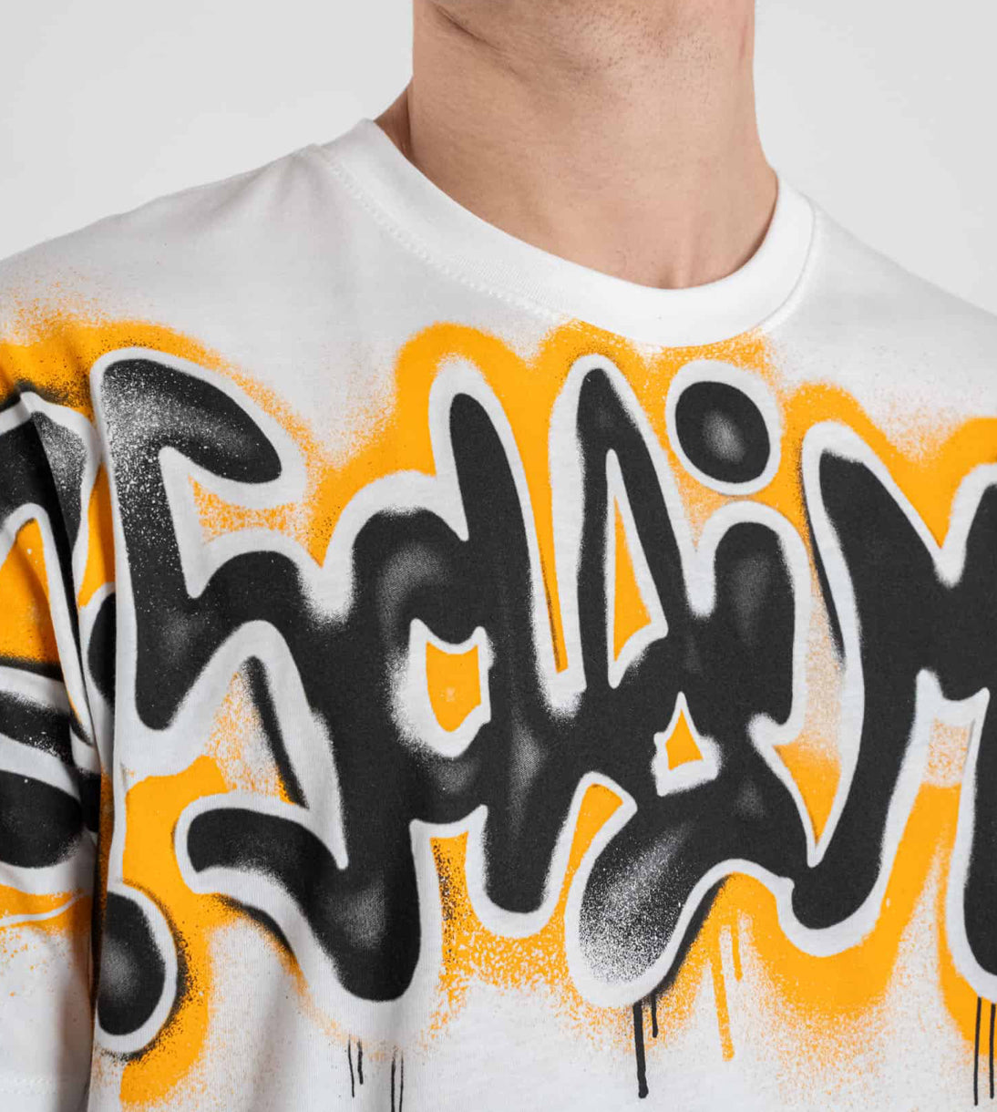 T-shirt Flame Logo, Bianco/Arancio - Disclaimer