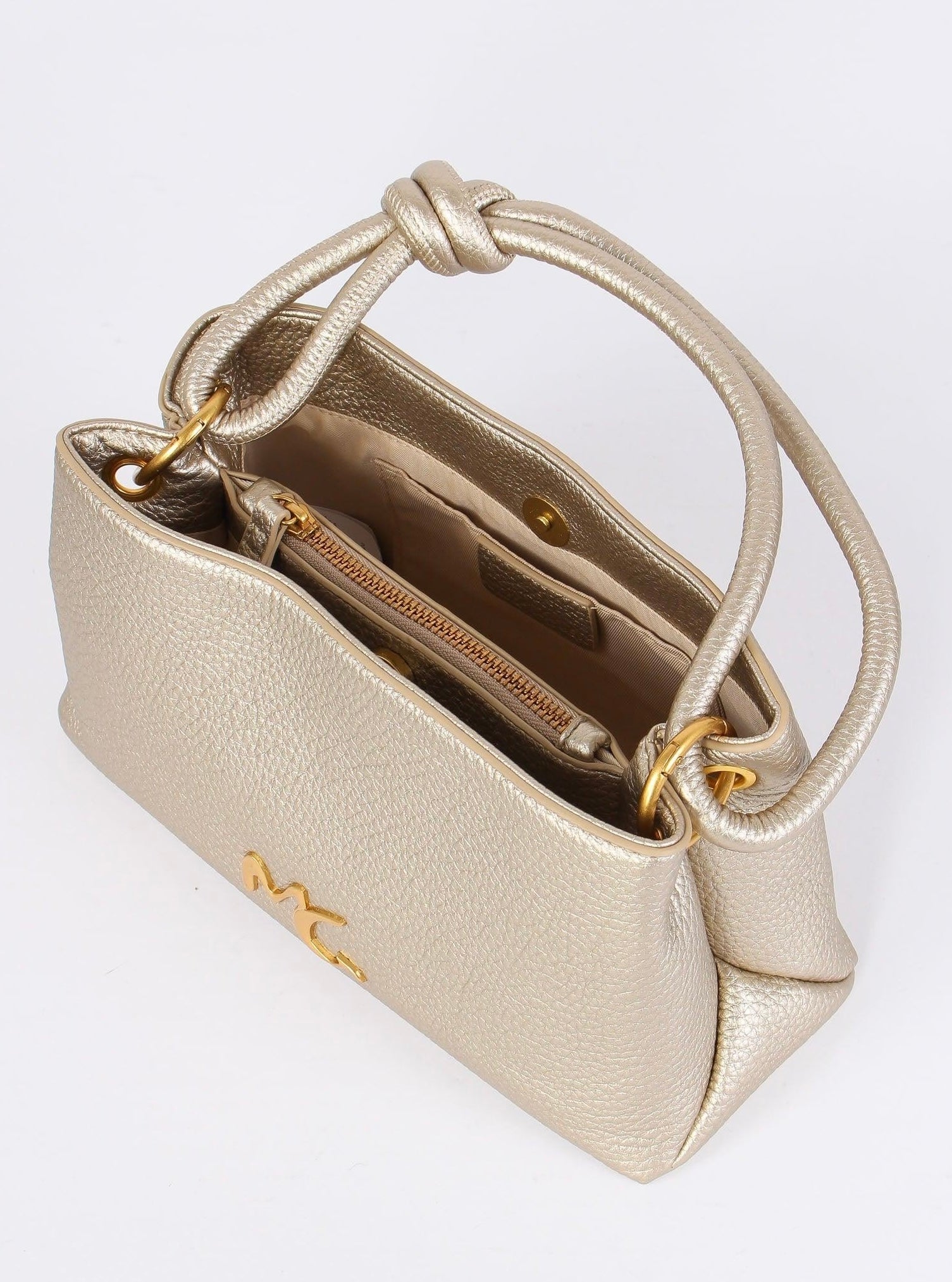 Borsa Mini Nodo, Dorata - Manila Grace