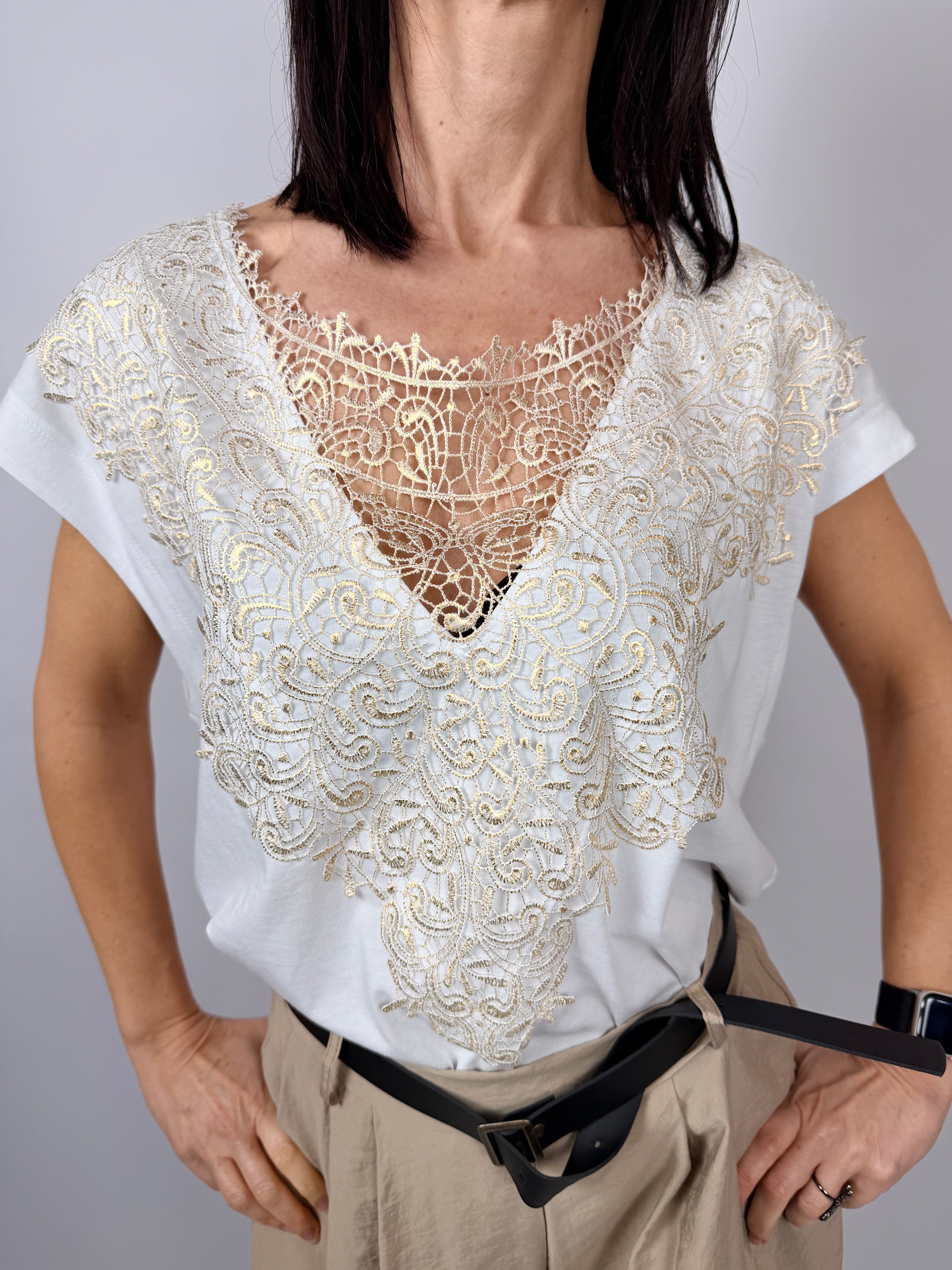 T-shirt Ricamo Oro - Souvenir