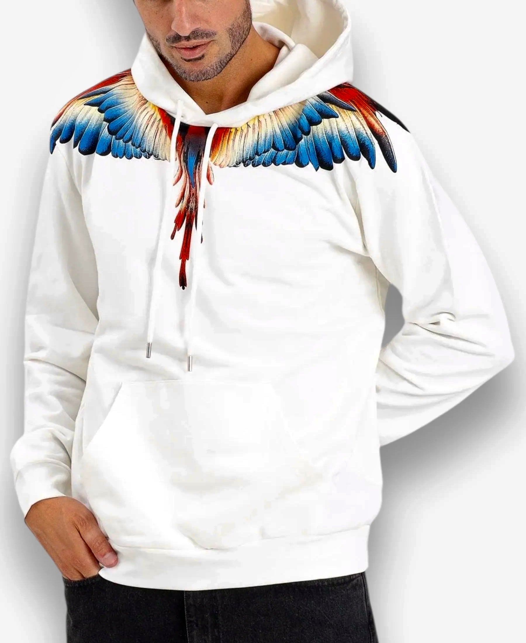 Hoodie Blu&Red Wings, Off White - County Of Milan