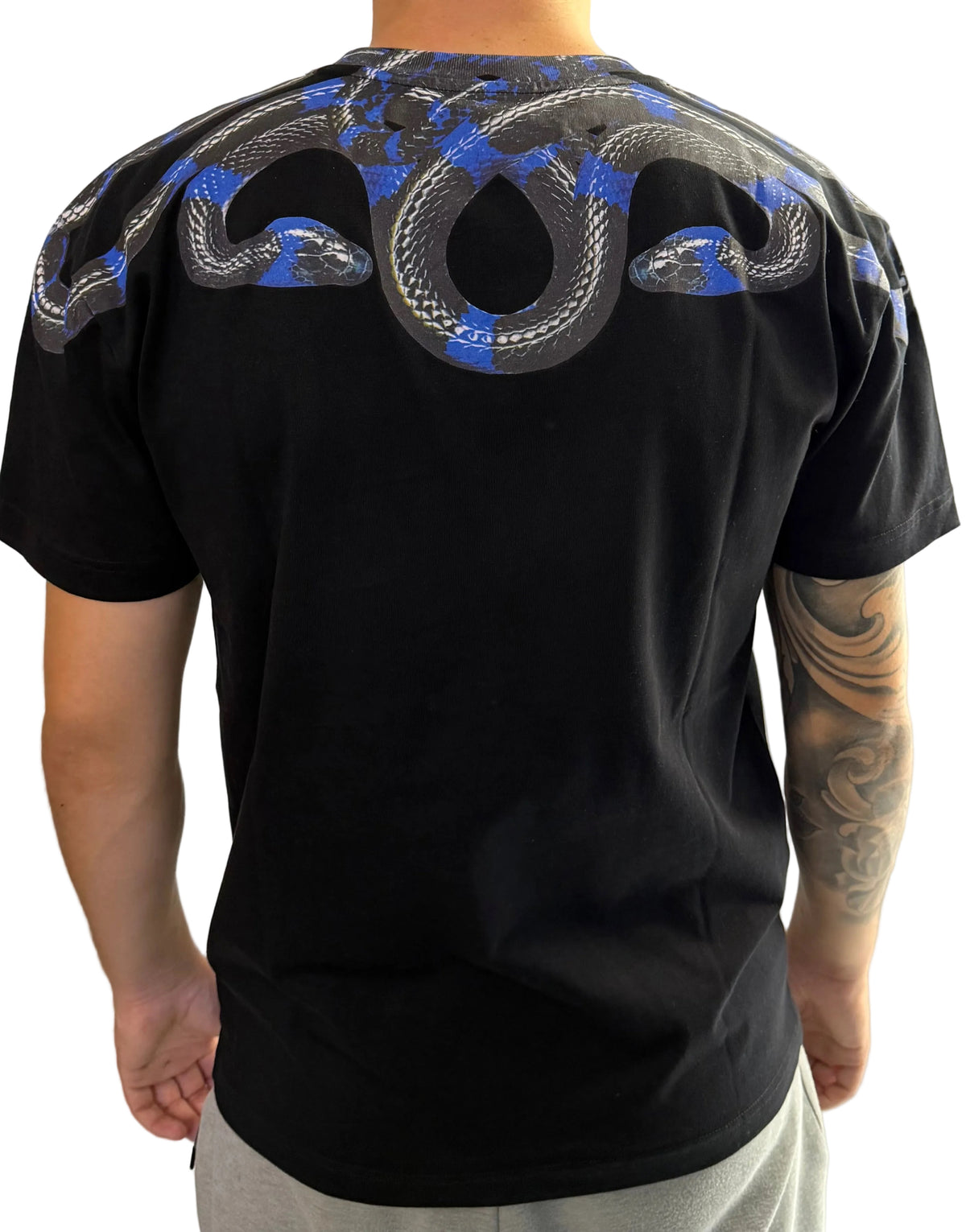 T-shirt Black/Blue Snake, Nero - County Of Milan