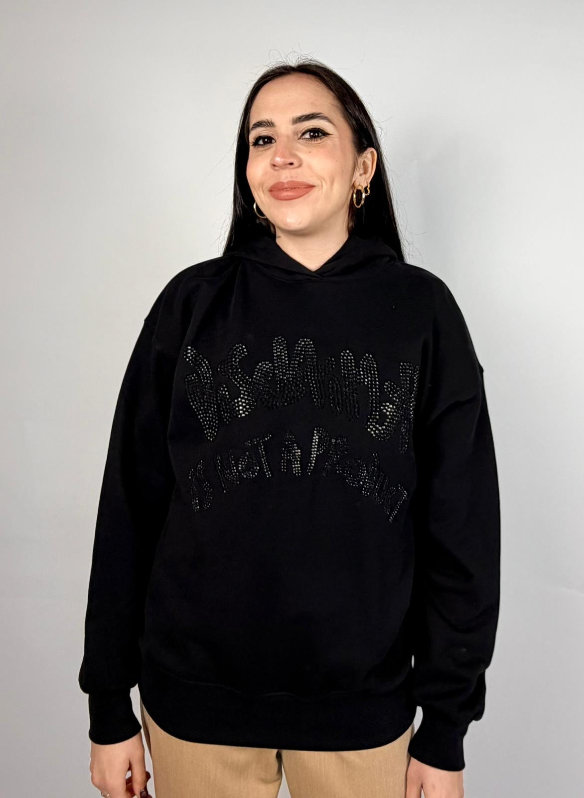Strass Hoodie, Black - Disclaimer