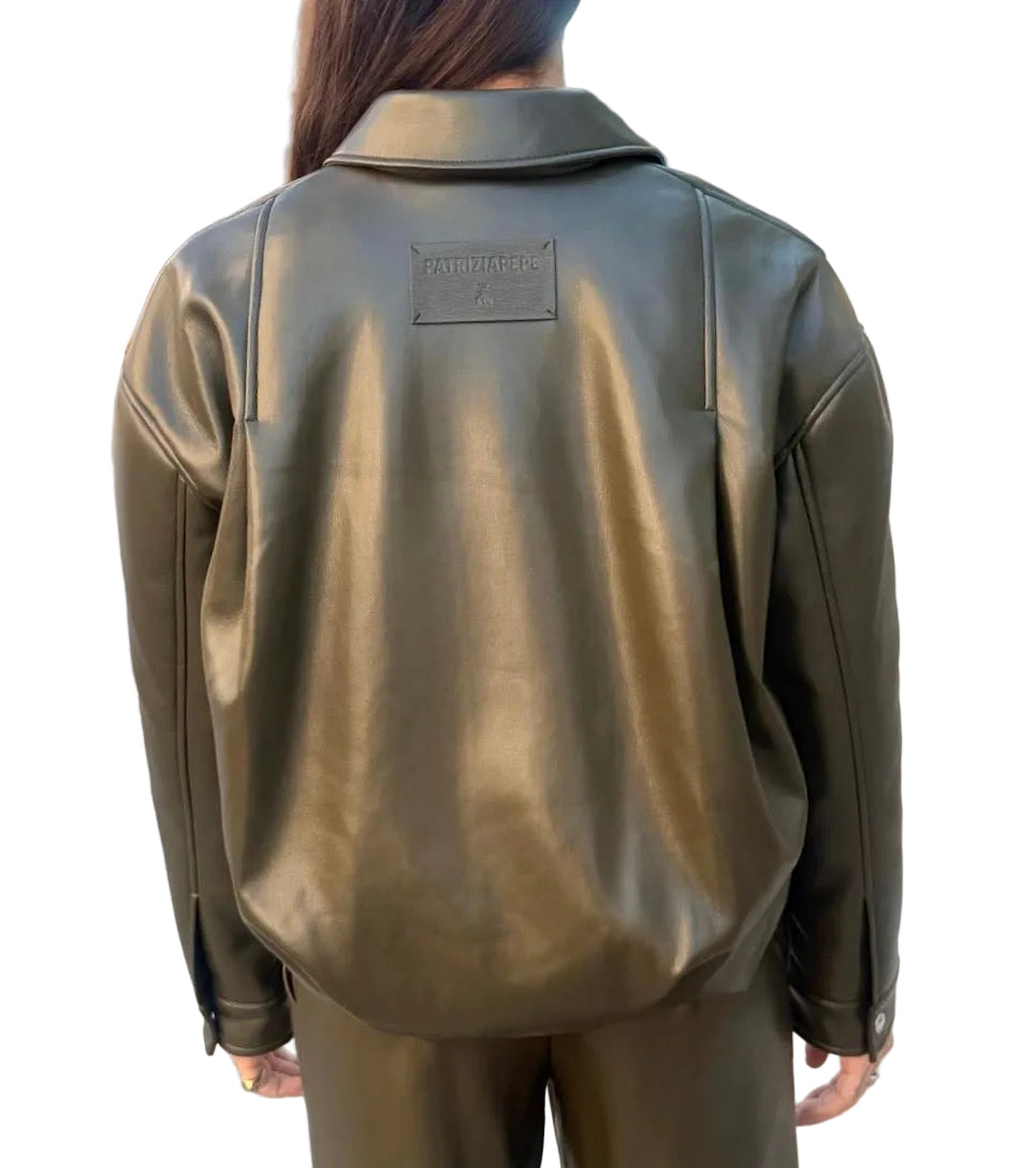 Bomber Ecopelle, Verde Oliva - Patrizia Pepe