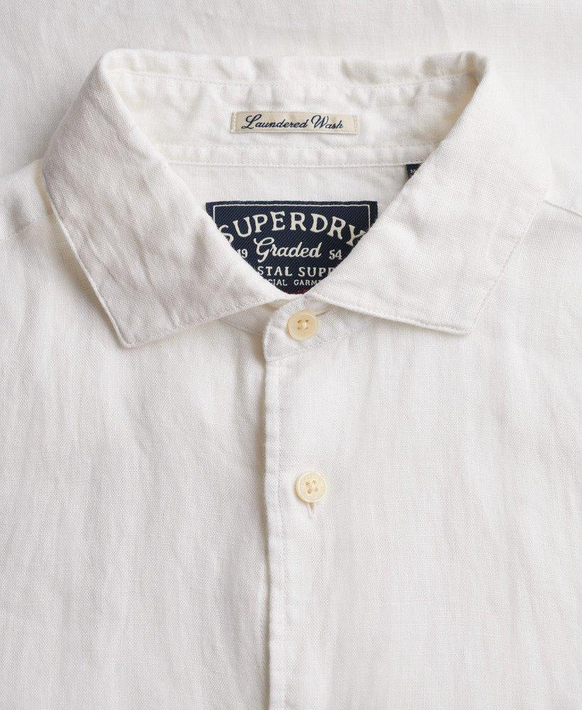 Camicia Lino Manica Corta, Bianco - Superdry